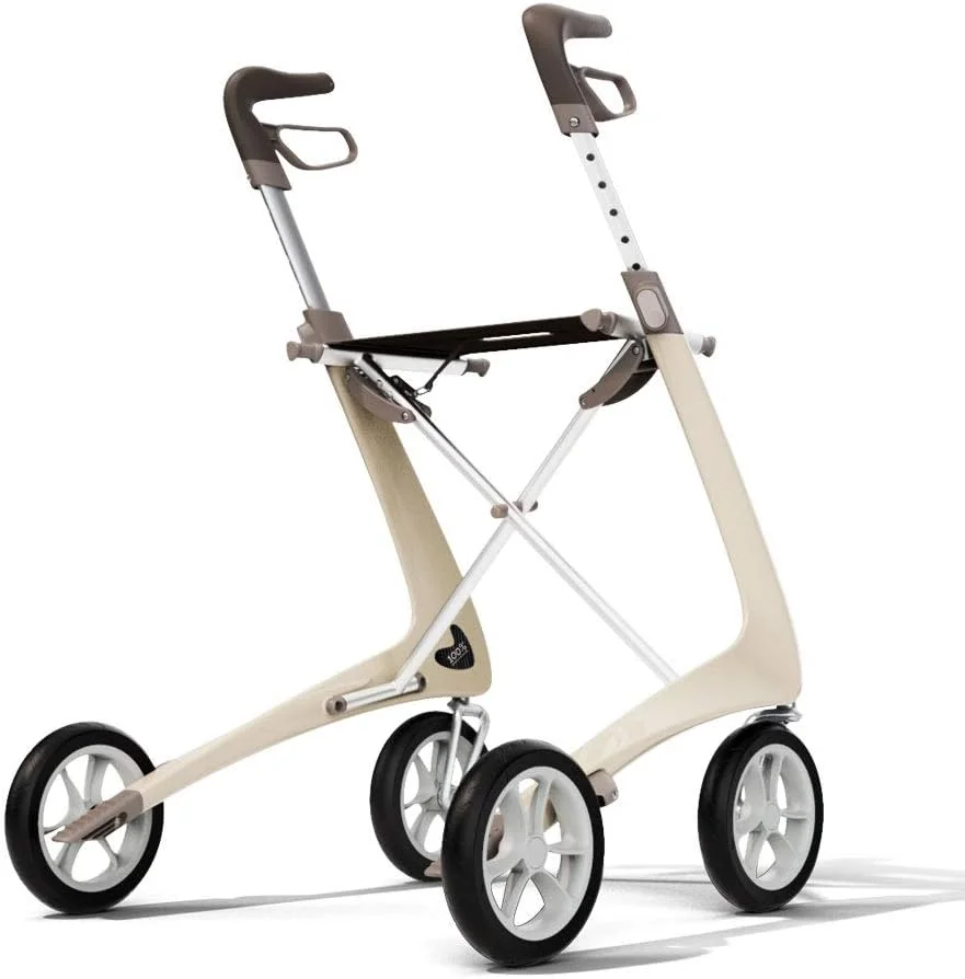 رولیتور فوق سبک کربنی byACRE با کیف سازمان دهنده، مسیر فشرده، صندلی 40.6 در 55.8 سانتی متر (عرض x ارتفاع)، سفید صدفی