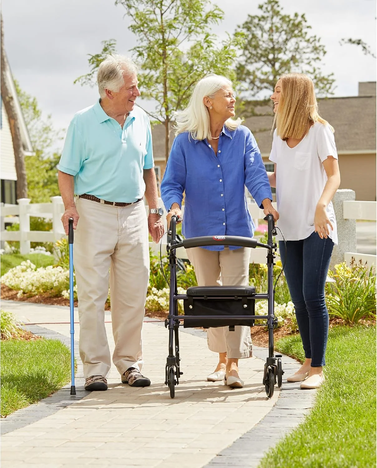 عصای پیاده روی Carex با دسته دوگانه برای آقایان و بانوان، مشکی عصای پیاده روی Carex با دسته دوگانه برای آقایان و بانوان، مشکی