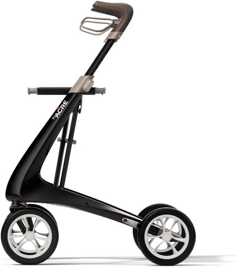 byACRE Carbon Ultralight Rollator Walker with Organizer Bag, Black, Regular Track byACRE Carbon Ultralight Rollator Walker with Organizer Bag, Black, Regular Track