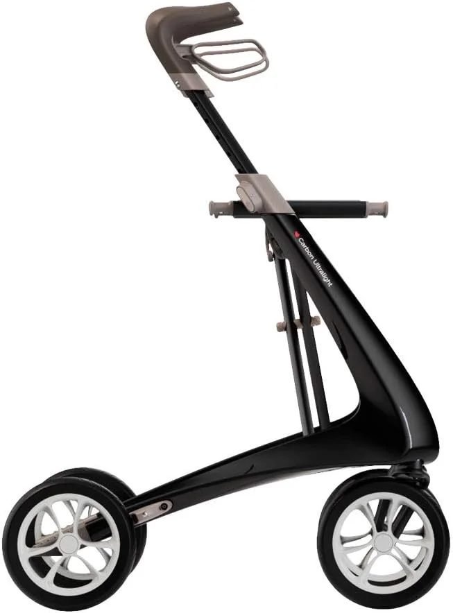 byACRE Carbon Ultralight Rollator Walker with Organizer Bag, Black, Regular Track byACRE Carbon Ultralight Rollator Walker with Organizer Bag, Black, Regular Track