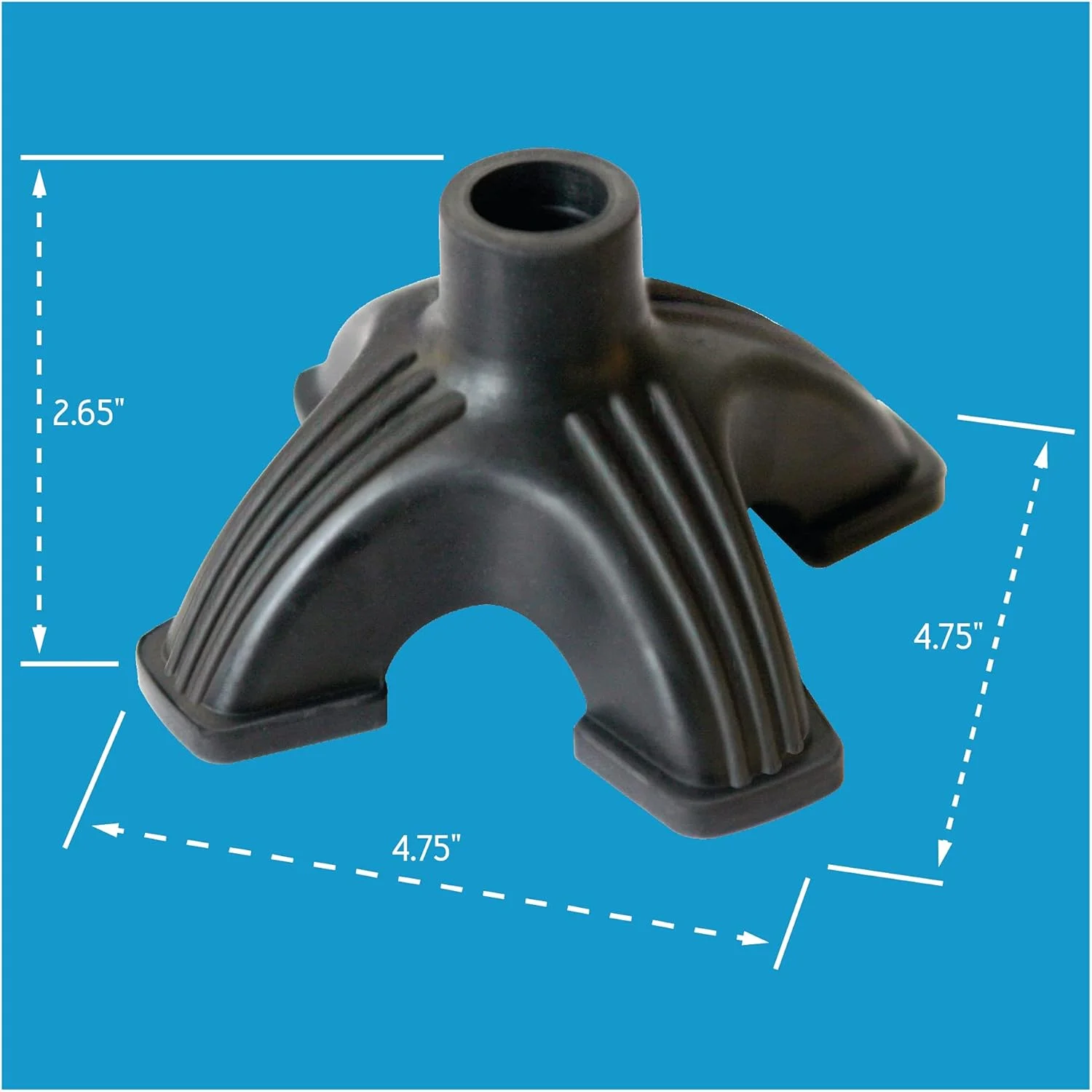 نوک عصای خودایستای کرکس، لاستیک محکم و ضد لغزش، نوک عصای چهار شاخه تثبیت کننده، پایه عصای چهارگانه به کف آسیب نمی رساند، ثبات را به عصای پیاده روی شما اضافه می کند.