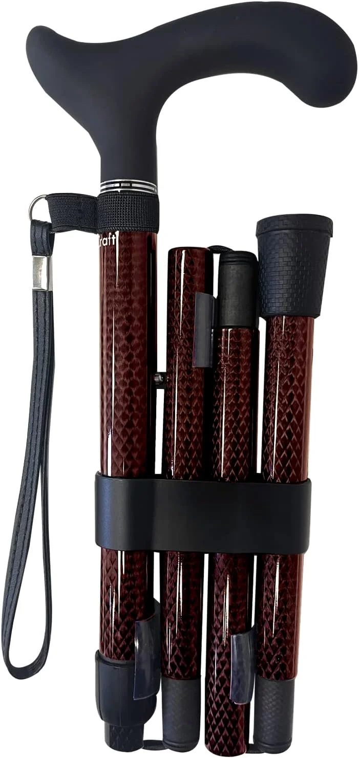 عصای تاشو فیبر کربنی CaneCraft برای آقایان و بانوان - عصای پیاده روی فوق سبک، تاشو و با قابلیت تنظیم ارتفاع عصای تاشو فیبر کربنی CaneCraft برای آقایان و بانوان - عصای پیاده روی فوق سبک، تاشو و با قابلیت تنظیم ارتفاع