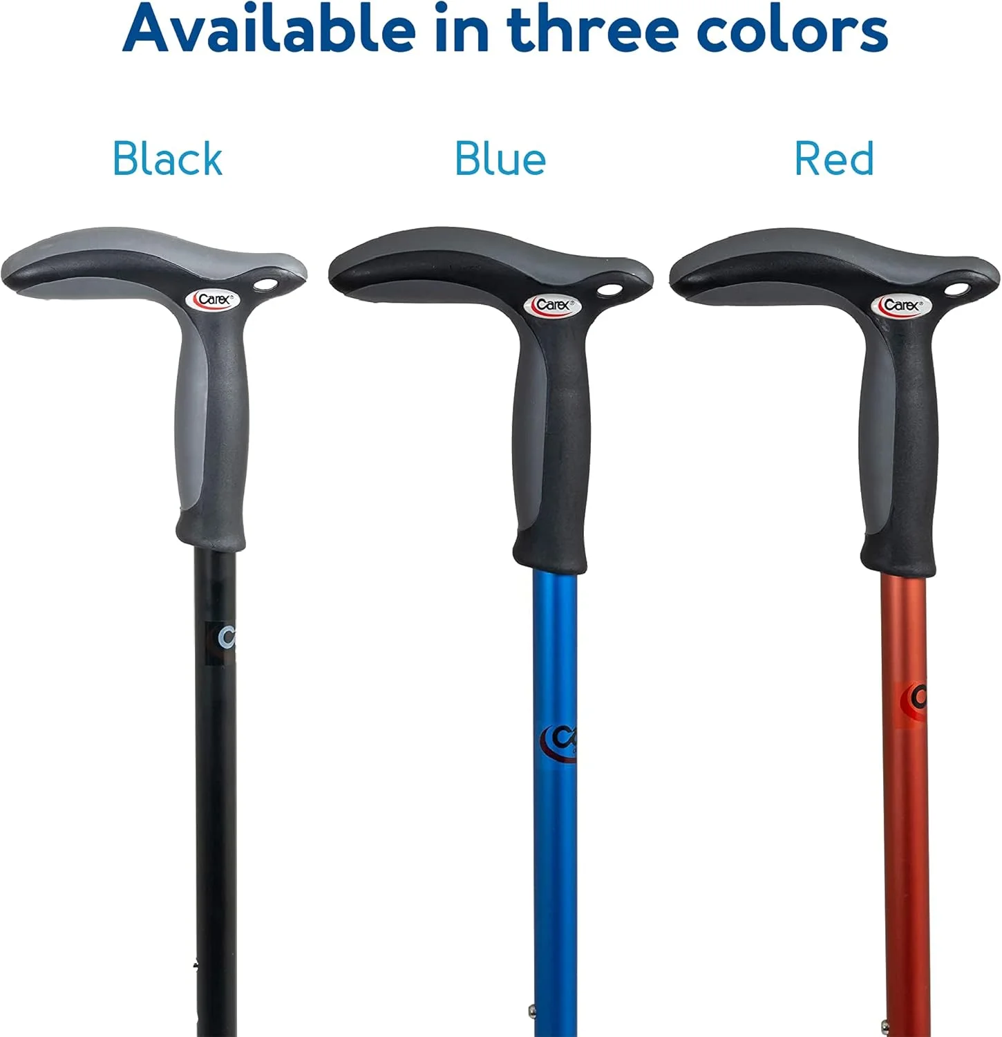 عصای پیاده روی Carex با دسته دوگانه برای آقایان و بانوان، مشکی عصای پیاده روی Carex با دسته دوگانه برای آقایان و بانوان، مشکی