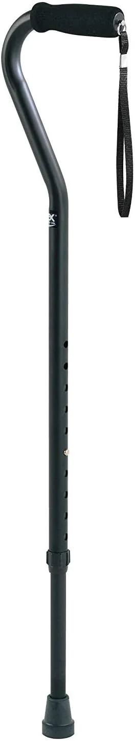 عصای پیاده روی طرح دار Carex Health Brands، عصای قابل تنظیم ارتفاع با بند مچ دست، دسته نرم با کوسن بدون لاتکس، تحمل وزن تا 113 کیلوگرم، مشکی عصای پیاده روی طرح دار Carex Health Brands، عصای قابل تنظیم ارتفاع با بند مچ دست، دسته نرم با کوسن بدون لاتکس، تحمل وزن تا 113 کیلوگرم، مشکی