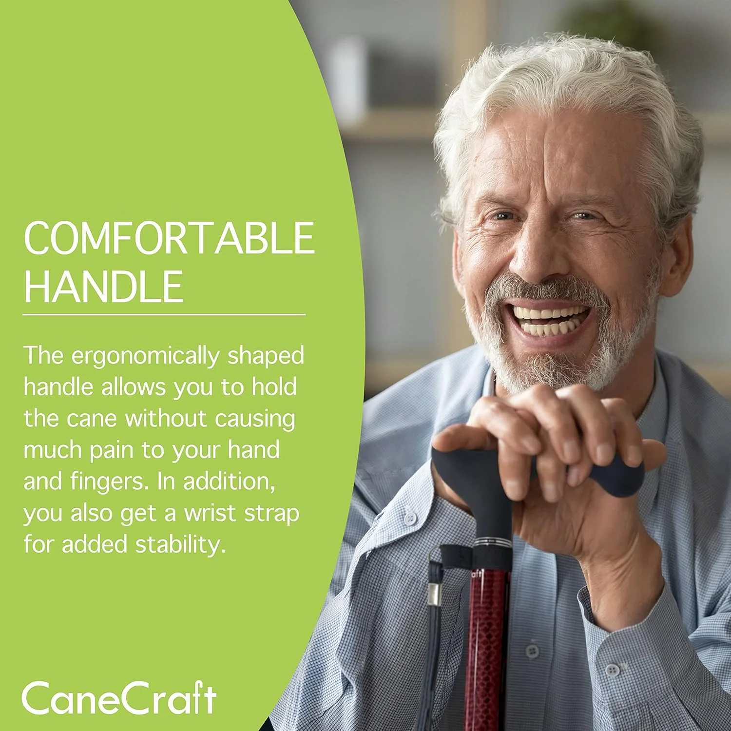 عصای تاشو فیبر کربنی CaneCraft برای آقایان و بانوان - عصای پیاده روی فوق سبک، تاشو و با قابلیت تنظیم ارتفاع عصای تاشو فیبر کربنی CaneCraft برای آقایان و بانوان - عصای پیاده روی فوق سبک، تاشو و با قابلیت تنظیم ارتفاع