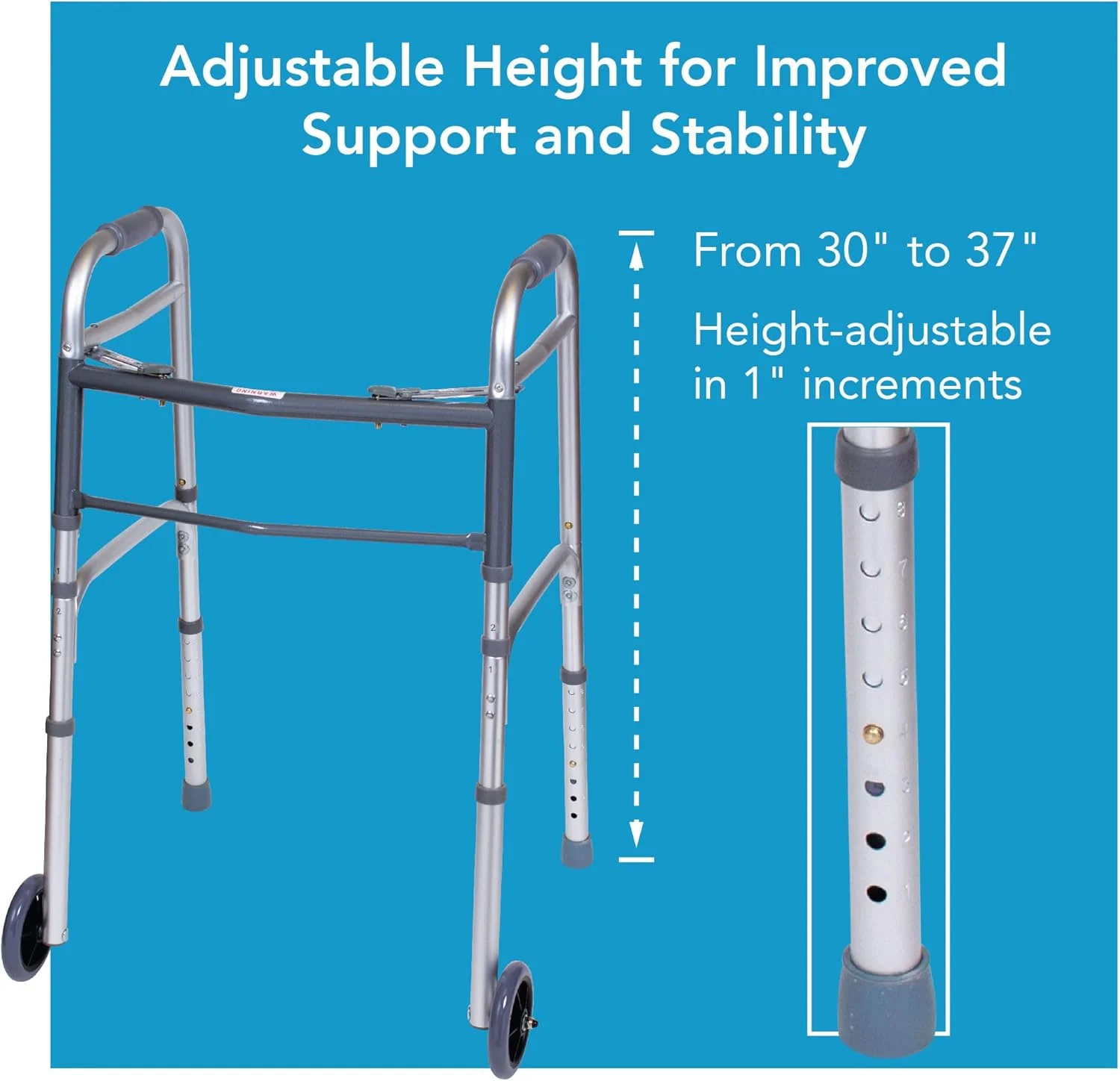 واکر تاشو Carex برای سالمندان - واکر بزرگسالان با چرخ - واکر پزشکی قابل حمل با ارتفاع قابل تنظیم، 76-94 سانتی متر واکر تاشو Carex برای سالمندان - واکر بزرگسالان با چرخ - واکر پزشکی قابل حمل با ارتفاع قابل تنظیم، 76-94 سانتی متر