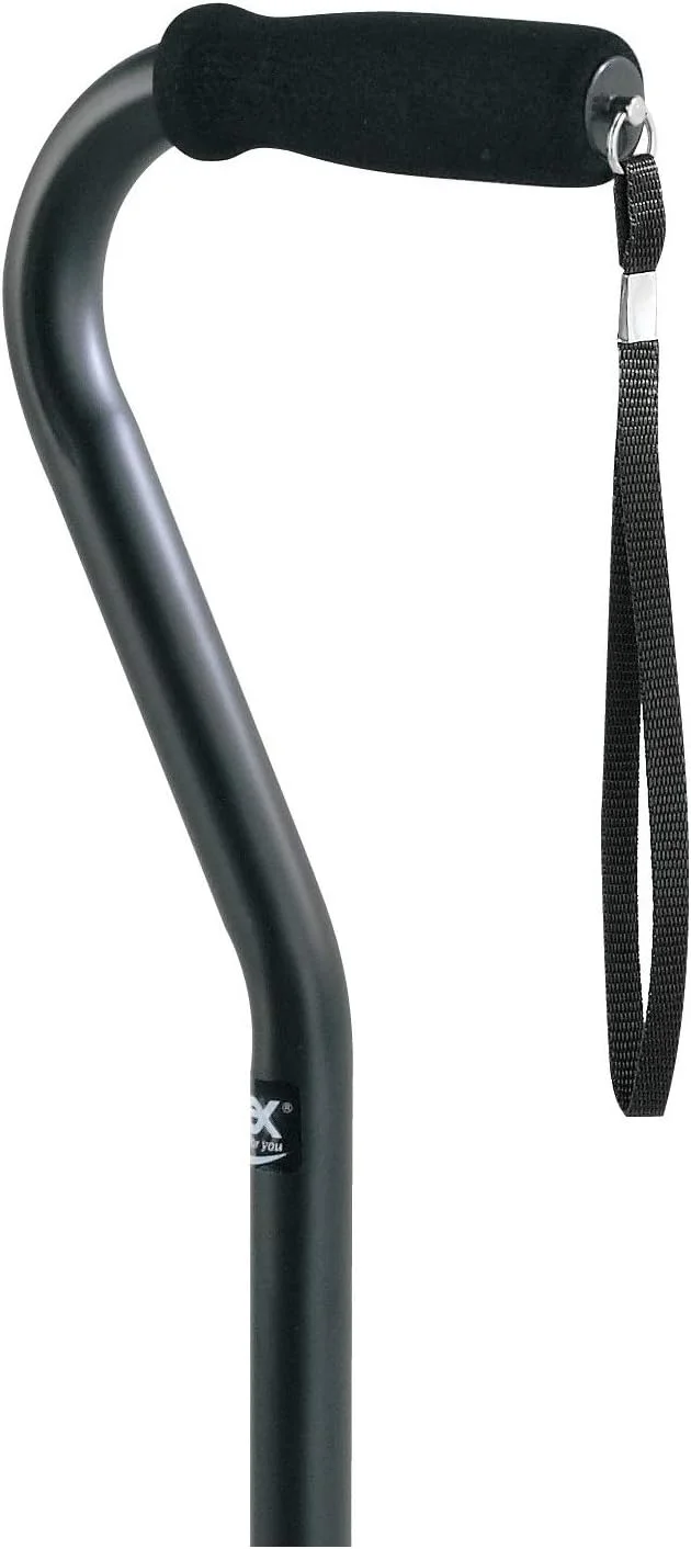 عصای پیاده روی طرح دار Carex Health Brands، عصای قابل تنظیم ارتفاع با بند مچ دست، دسته نرم با کوسن بدون لاتکس، تحمل وزن تا 113 کیلوگرم، مشکی عصای پیاده روی طرح دار Carex Health Brands، عصای قابل تنظیم ارتفاع با بند مچ دست، دسته نرم با کوسن بدون لاتکس، تحمل وزن تا 113 کیلوگرم، مشکی