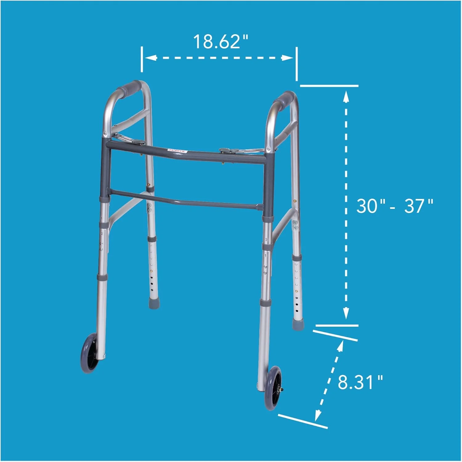 واکر تاشو Carex برای سالمندان - واکر بزرگسالان با چرخ - واکر پزشکی قابل حمل با ارتفاع قابل تنظیم، 76-94 سانتی متر واکر تاشو Carex برای سالمندان - واکر بزرگسالان با چرخ - واکر پزشکی قابل حمل با ارتفاع قابل تنظیم، 76-94 سانتی متر