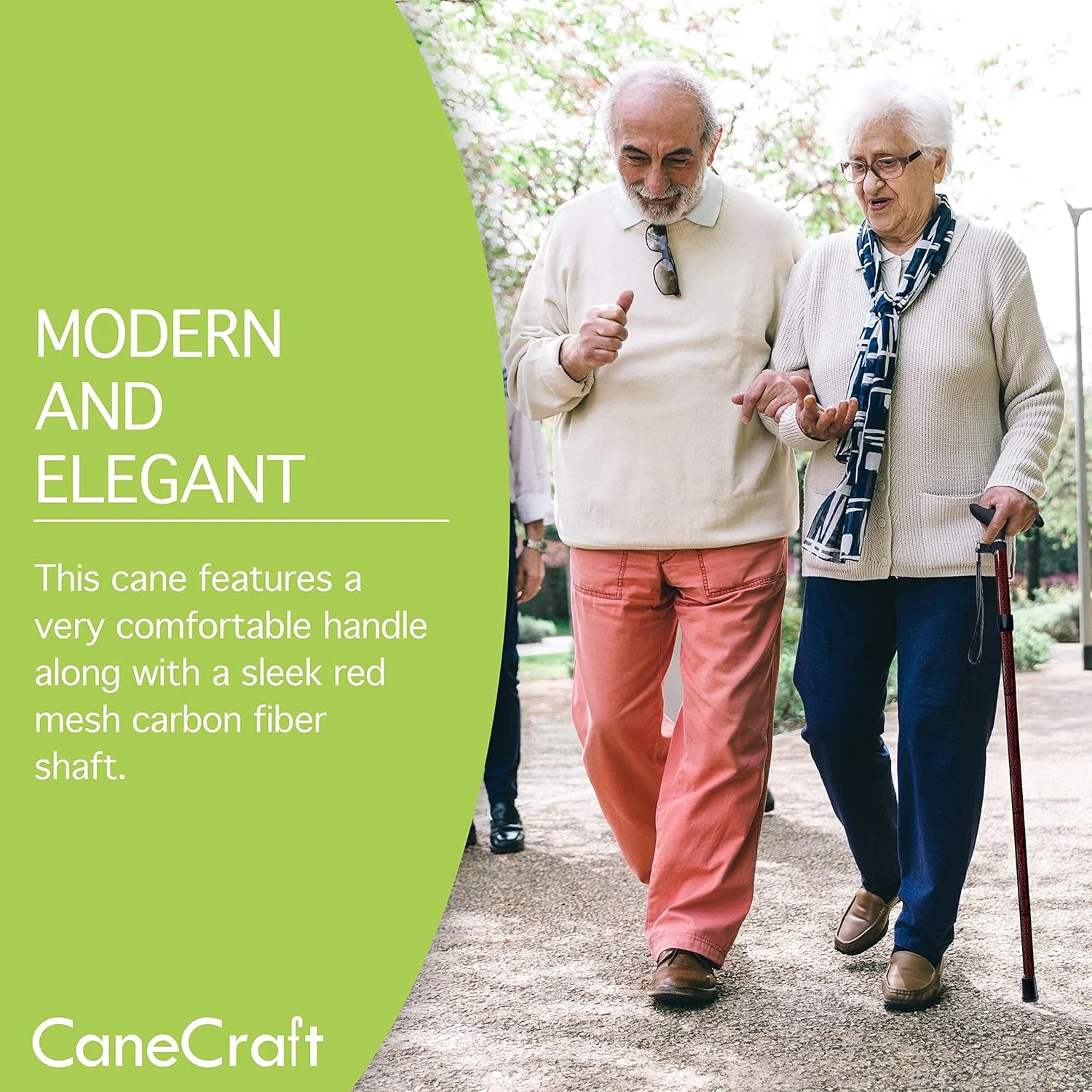 عصای تاشو فیبر کربنی CaneCraft برای آقایان و بانوان - عصای پیاده روی فوق سبک، تاشو و با قابلیت تنظیم ارتفاع عصای تاشو فیبر کربنی CaneCraft برای آقایان و بانوان - عصای پیاده روی فوق سبک، تاشو و با قابلیت تنظیم ارتفاع