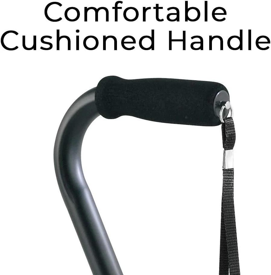 عصای پیاده روی طرح دار Carex Health Brands، عصای قابل تنظیم ارتفاع با بند مچ دست، دسته نرم با کوسن بدون لاتکس، تحمل وزن تا 113 کیلوگرم، مشکی عصای پیاده روی طرح دار Carex Health Brands، عصای قابل تنظیم ارتفاع با بند مچ دست، دسته نرم با کوسن بدون لاتکس، تحمل وزن تا 113 کیلوگرم، مشکی