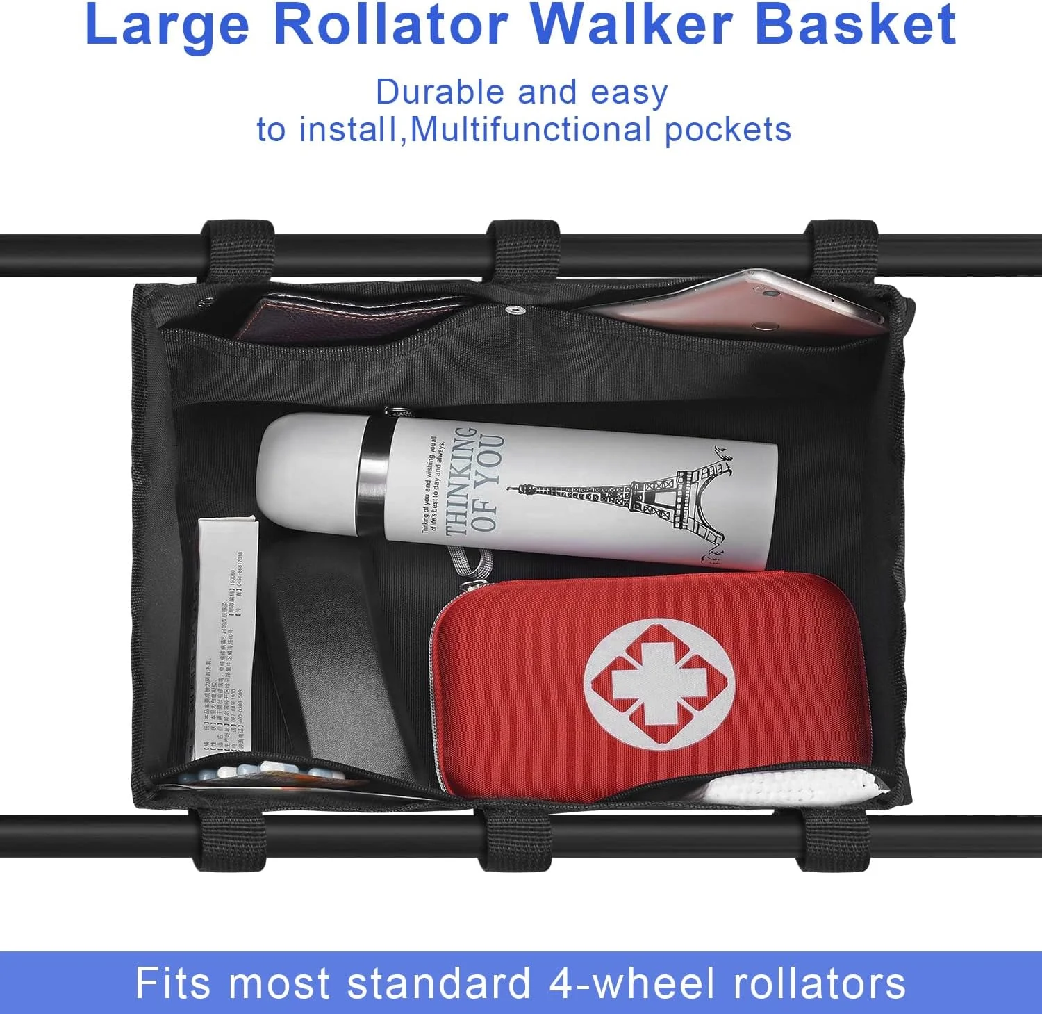 کیف رولیتور زیر صندلی BOHEMIABY، سبد واکر چهار چرخ متحرک، کیف های واکر قابل استفاده مجدد برای واکر چرخ دار، لوازم جانبی سبد رولیتور برای زنان، مردان و سالمندان، مناسب برای نگهداری آیپد، کتاب و لوازم ضروری کیف رولیتور زیر صندلی BOHEMIABY، سبد واکر چهار چرخ متحرک، کیف های واکر قابل استفاده مجدد برای واکر چرخ دار، لوازم جانبی سبد رولیتور برای زنان، مردان و سالمندان، مناسب برای نگهداری آیپد، کتاب و لوازم ضروری