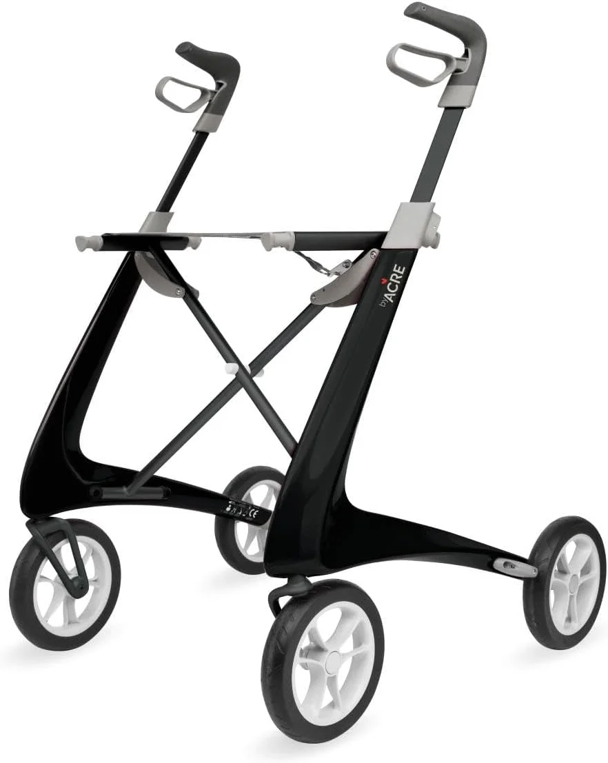 رولیتور فوق سبک کربنی byACRE با کیف سازمان دهنده، مسیر عریض، مشکی