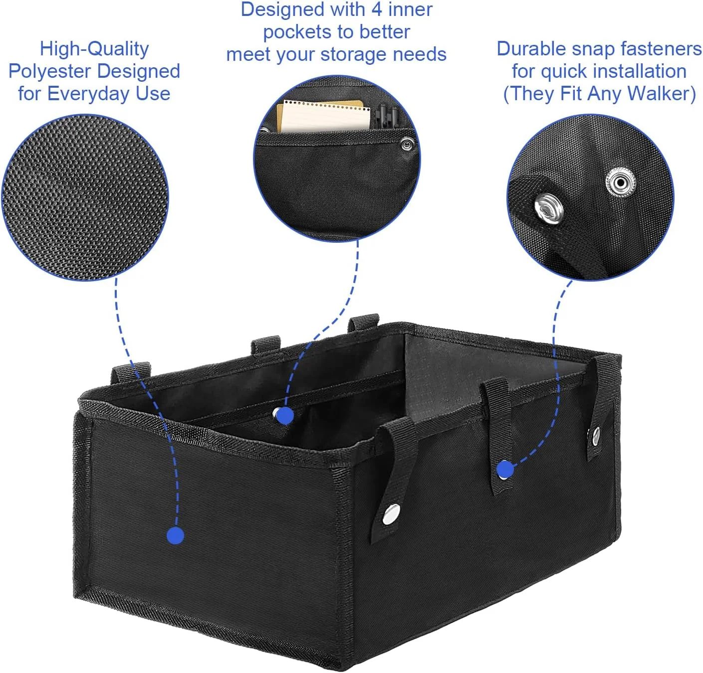 کیف رولیتور زیر صندلی BOHEMIABY، سبد واکر چهار چرخ متحرک، کیف های واکر قابل استفاده مجدد برای واکر چرخ دار، لوازم جانبی سبد رولیتور برای زنان، مردان و سالمندان، مناسب برای نگهداری آیپد، کتاب و لوازم ضروری کیف رولیتور زیر صندلی BOHEMIABY، سبد واکر چهار چرخ متحرک، کیف های واکر قابل استفاده مجدد برای واکر چرخ دار، لوازم جانبی سبد رولیتور برای زنان، مردان و سالمندان، مناسب برای نگهداری آیپد، کتاب و لوازم ضروری