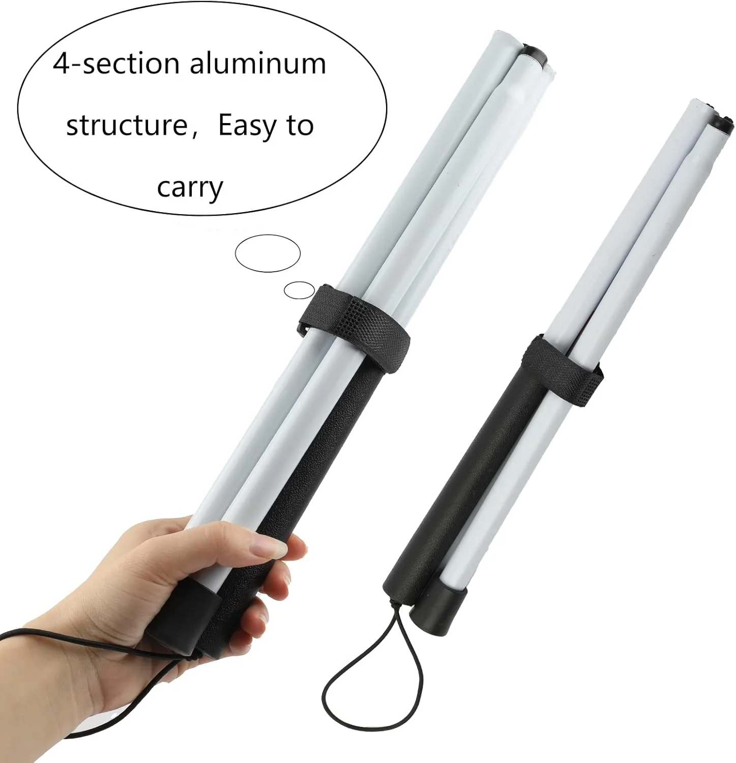 عصای نابینایان تاشو BXUDYEM با نوار بازتابنده قرمز برای افراد نابینا و کم بینا، عصای آلومینیومی تاشو 48 اینچی ضد لغزش عصای نابینایان تاشو BXUDYEM با نوار بازتابنده قرمز برای افراد نابینا و کم بینا، عصای آلومینیومی تاشو 48 اینچی ضد لغزش