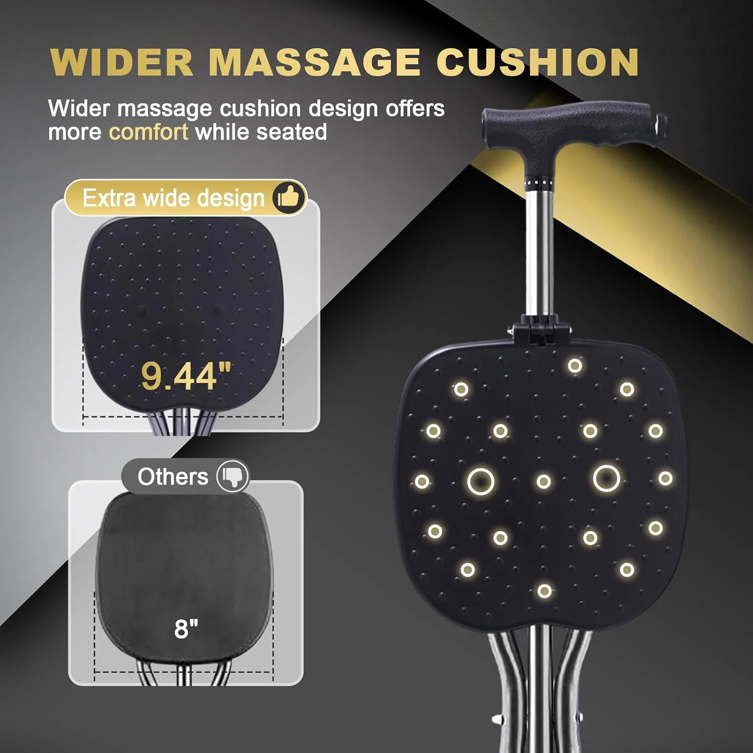 عصای تاشو آلیاژی BigAlex با صندلی، عصای پیاده روی سبک و قابل تنظیم با صندلی، عصای صندلی دار با LED برای سالمندان، صندلی عصایی برای زنان/مردان، عصای ضد لغزش برای سالمندان، مشکی