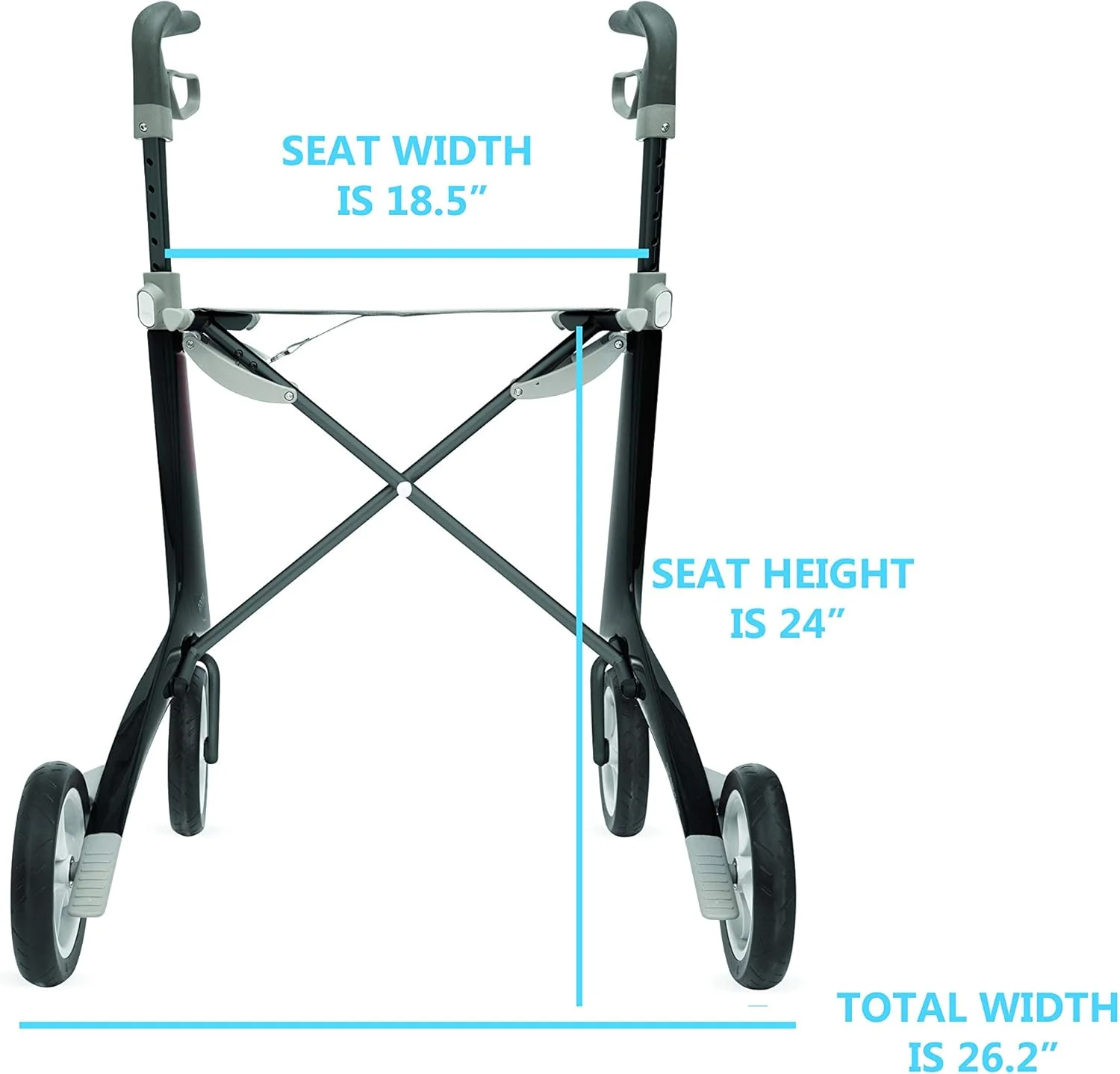 رولیتور فوق سبک کربنی byACRE با کیف سازمان دهنده، مسیر عریض، مشکی