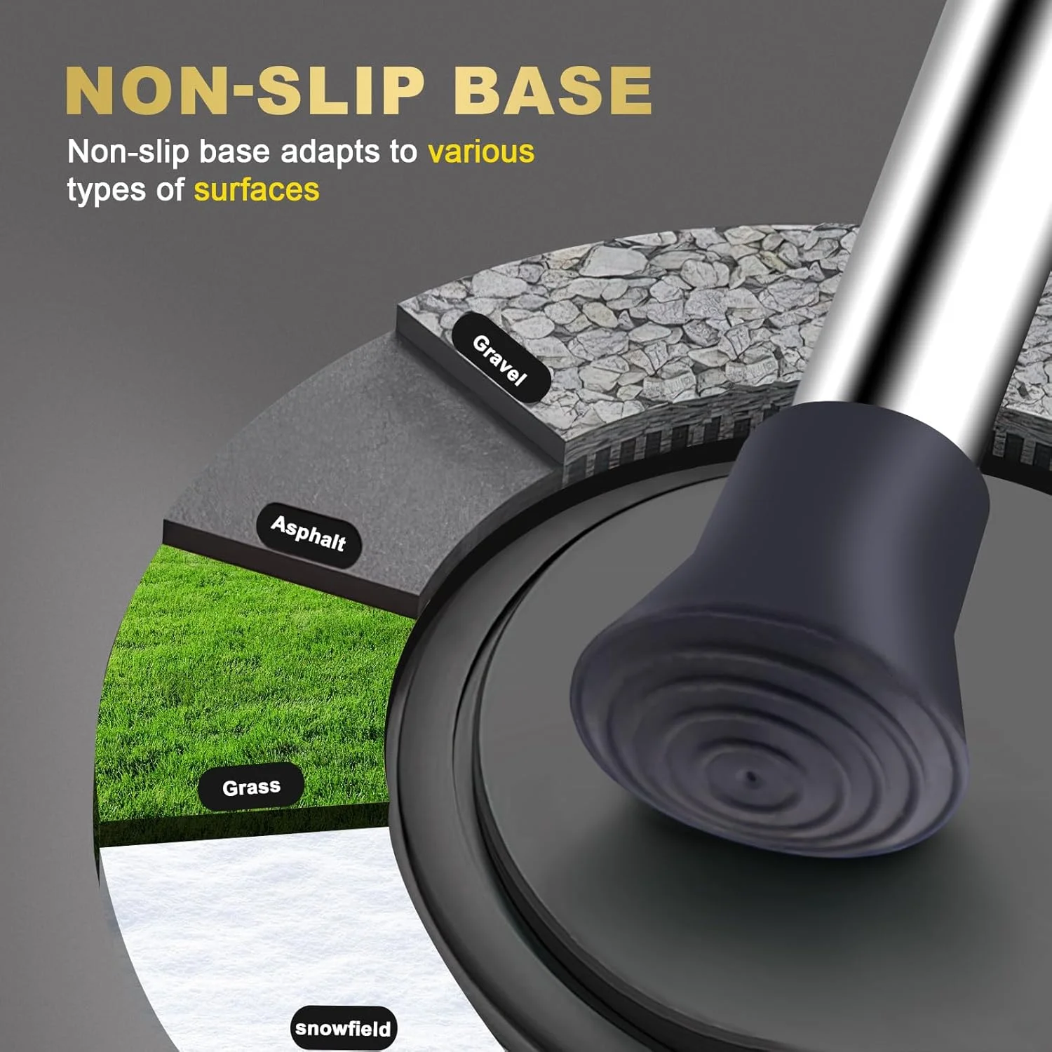 عصای تاشو آلیاژی BigAlex با صندلی، عصای پیاده روی سبک و قابل تنظیم با صندلی، عصای صندلی دار با LED برای سالمندان، صندلی عصایی برای زنان/مردان، عصای ضد لغزش برای سالمندان، مشکی