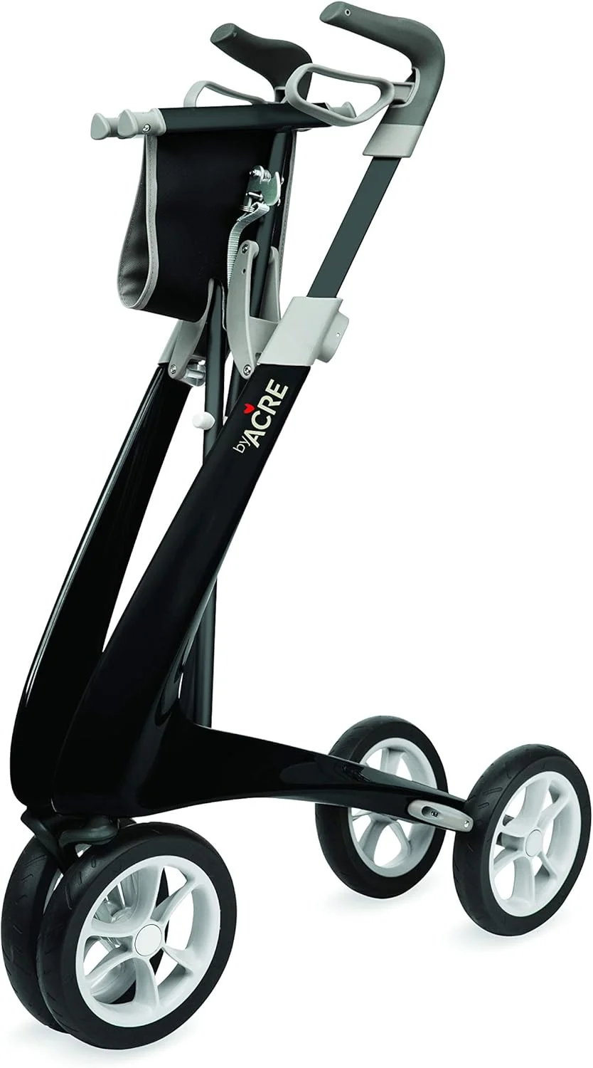 رولیتور فوق سبک کربنی byACRE با کیف سازمان دهنده، مسیر عریض، مشکی