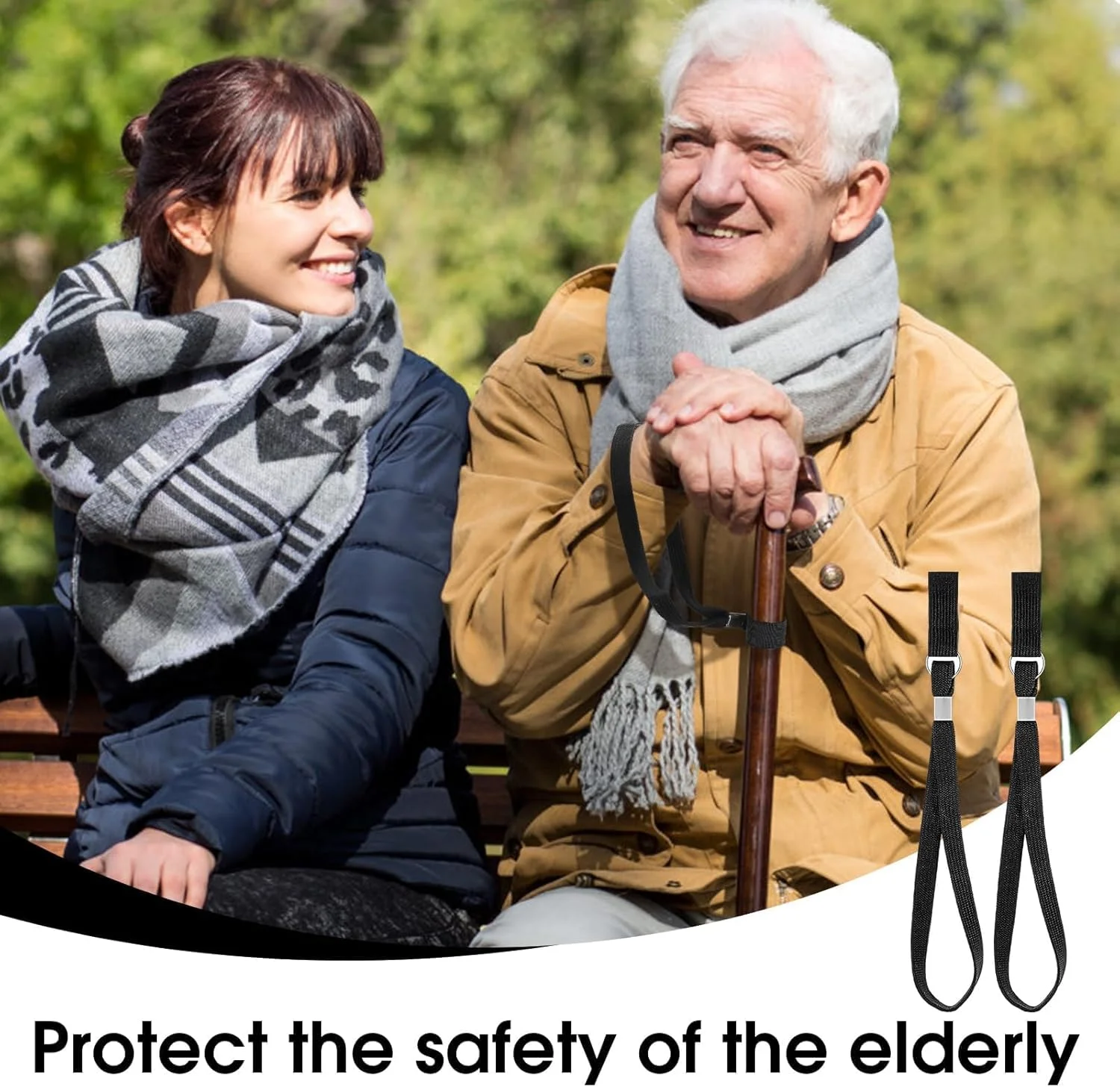 مچ بند عصا BIVOFU، بند مچ برای عصاهای پیاده روی - لوازم جانبی برای عصا زیر بغل و عصا - طراحی محکم و قابل تنظیم - ایده آل برای سالمندان و معلولین