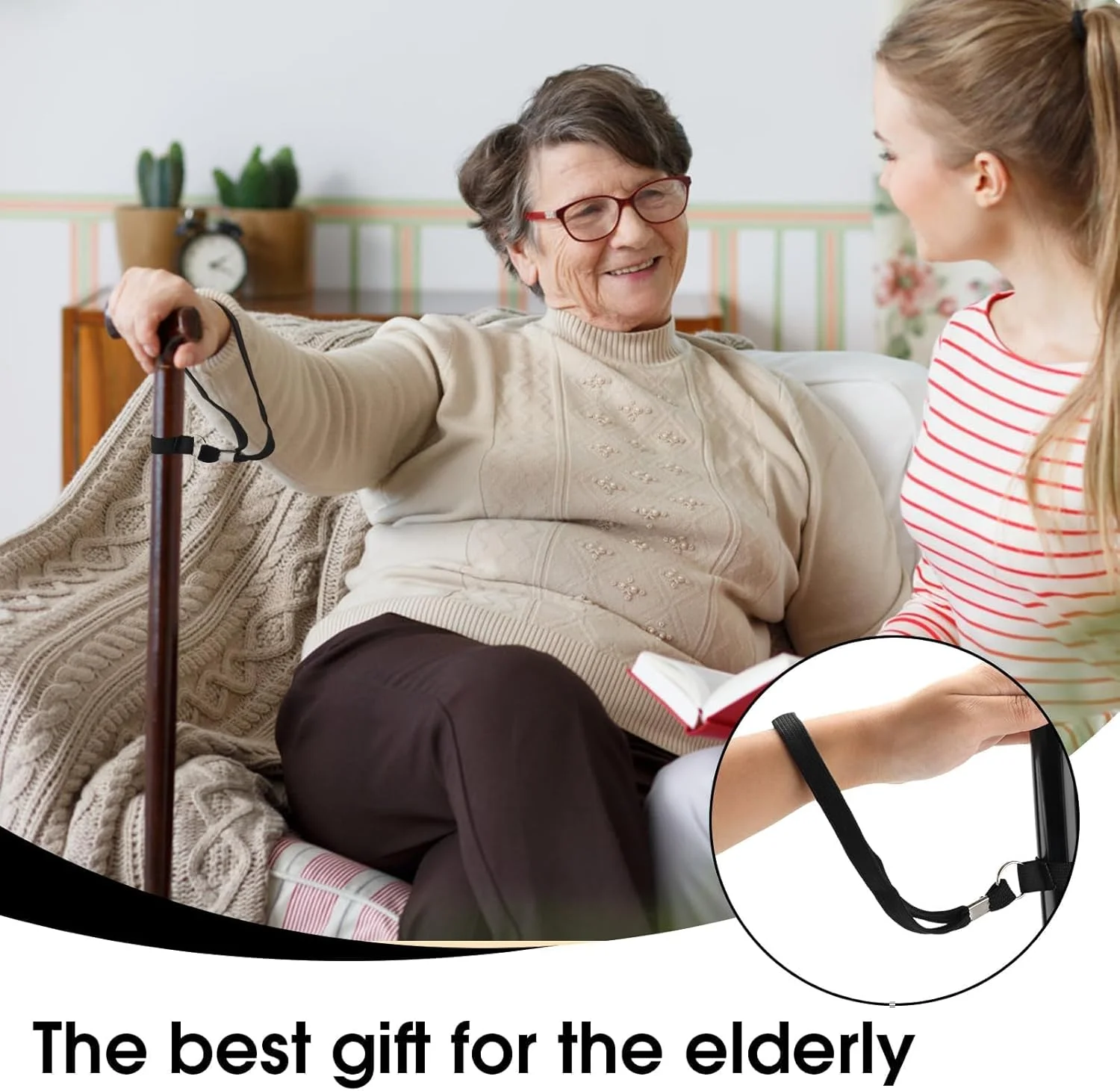 مچ بند عصا BIVOFU، بند مچ برای عصاهای پیاده روی - لوازم جانبی برای عصا زیر بغل و عصا - طراحی محکم و قابل تنظیم - ایده آل برای سالمندان و معلولین