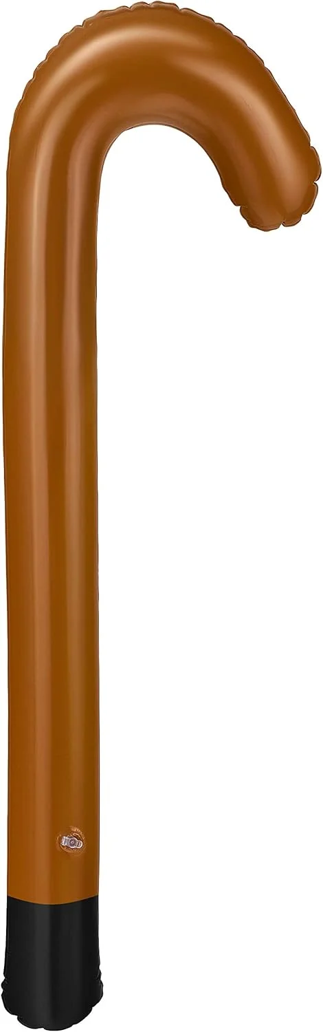 عصای بادی بالینکو | عصا | عصای زیر بغل بادی قهوه ای - بهترین اکسسوری برای لباس مادربزرگ یا پدربزرگ شما برای کارناوال / لباس فانتزی یا به عنوان یک شوخی تولد