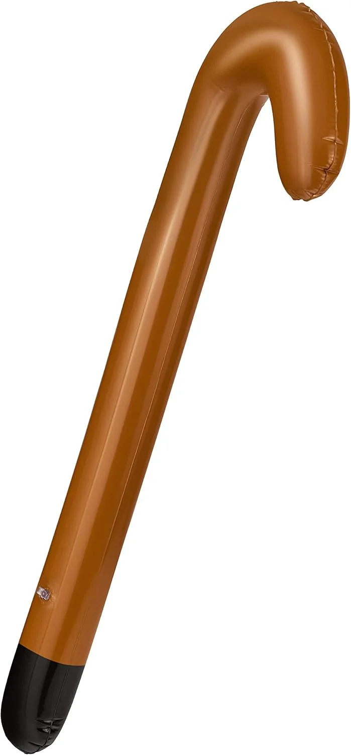 عصای بادی بالینکو | عصا | عصای زیر بغل بادی قهوه ای - بهترین اکسسوری برای لباس مادربزرگ یا پدربزرگ شما برای کارناوال / لباس فانتزی یا به عنوان یک شوخی تولد