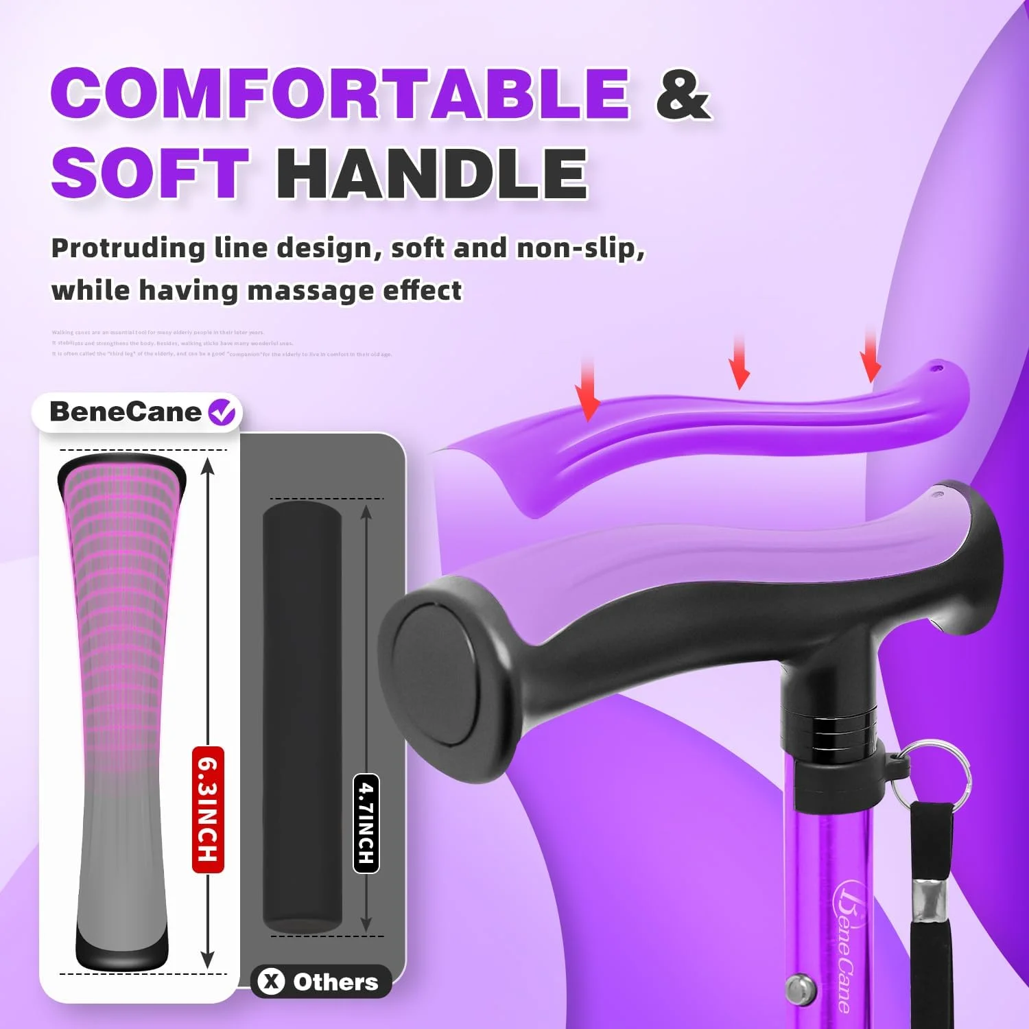 عصای پیاده روی BeneCane تاشو قابل تنظیم سبک و مقاوم برای مردان و زنان با دسته نرم TPR T شکل و کیف مسافرتی عصای پیاده روی BeneCane تاشو قابل تنظیم سبک و مقاوم برای مردان و زنان با دسته نرم TPR T شکل و کیف مسافرتی