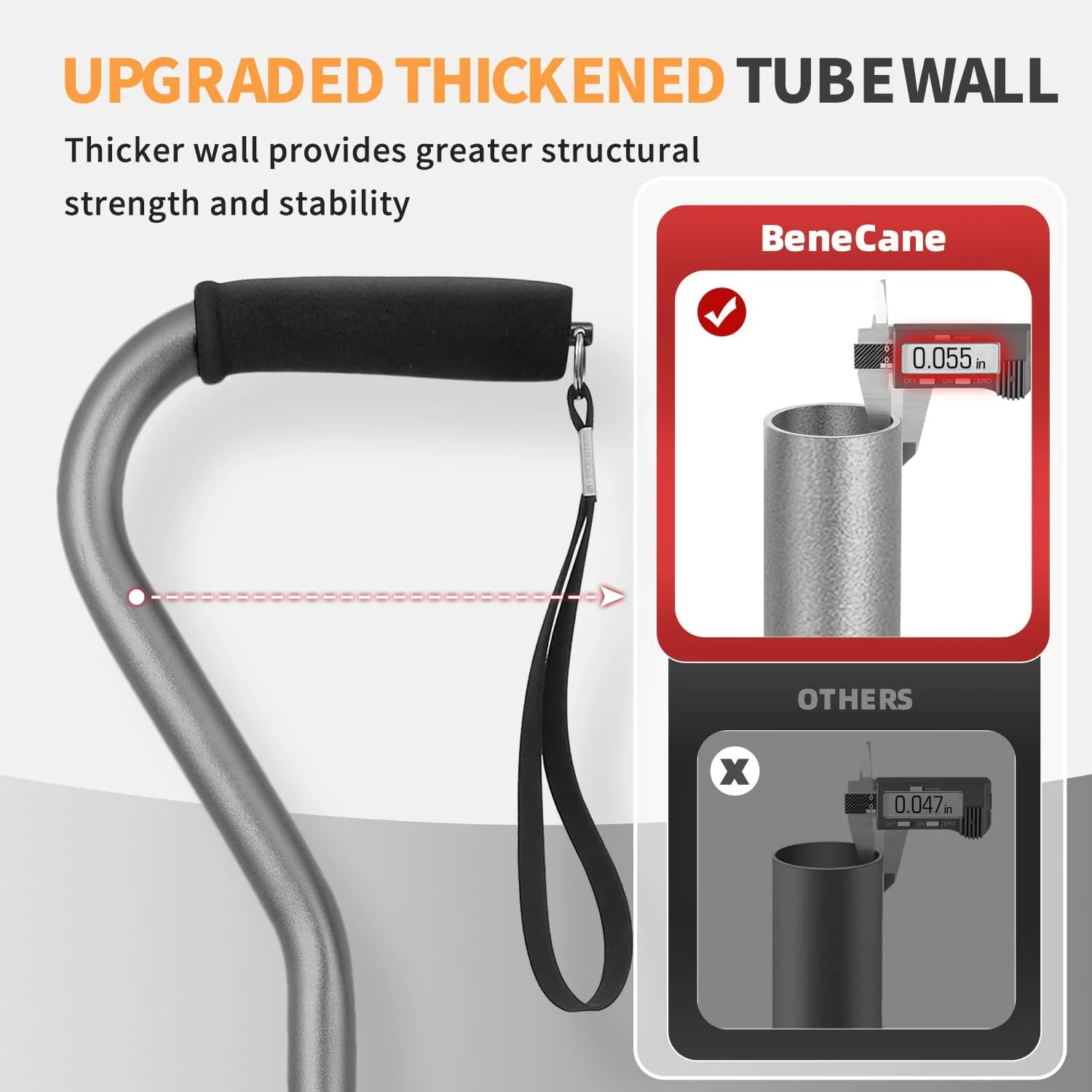 عصای پیاده روی قابل تنظیم BeneCane برای مردان و زنان با دسته نرم و بالشتکی - عصای سبک وزن و قابل حمل برای سالمندان و افراد مسن، عصای تاشو عصای پیاده روی قابل تنظیم BeneCane برای مردان و زنان با دسته نرم و بالشتکی - عصای سبک وزن و قابل حمل برای سالمندان و افراد مسن، عصای تاشو