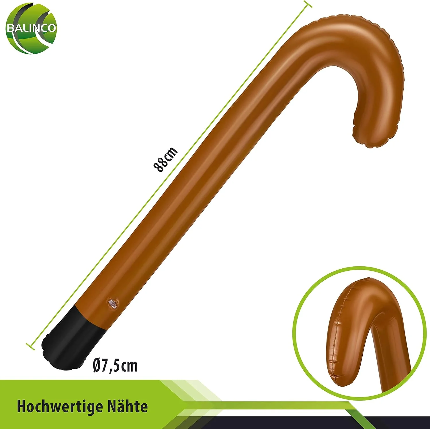 عصای بادی بالینکو | عصا | عصای زیر بغل بادی قهوه ای - بهترین اکسسوری برای لباس مادربزرگ یا پدربزرگ شما برای کارناوال / لباس فانتزی یا به عنوان یک شوخی تولد