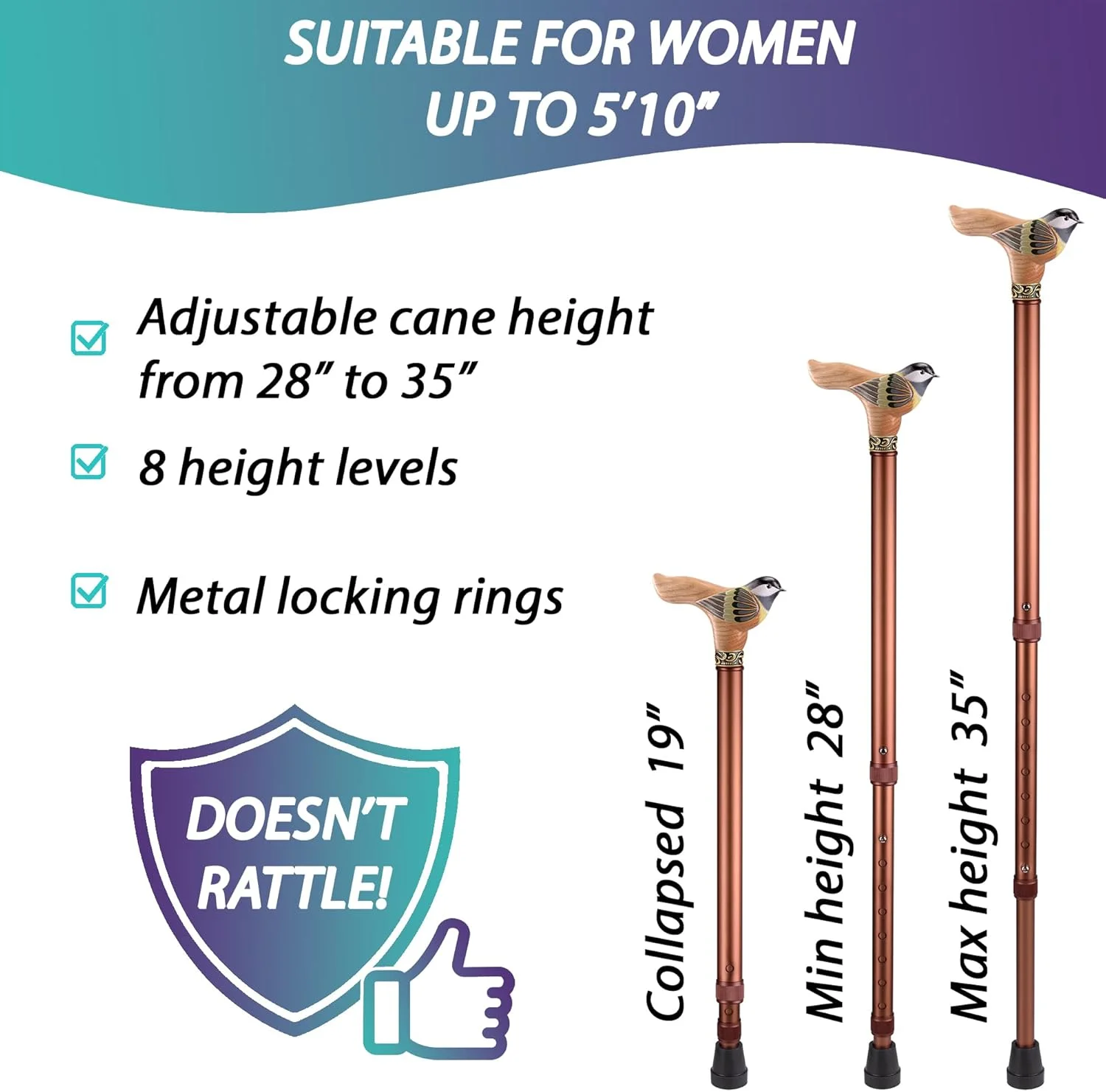 عصای پیاده روی زنانه Asterom - دست ساز، شیک - عصاهای جالب برای زنان مسن، عصاهای پیاده روی مد روز عصای پیاده روی زنانه Asterom - دست ساز، شیک - عصاهای جالب برای زنان مسن، عصاهای پیاده روی مد روز