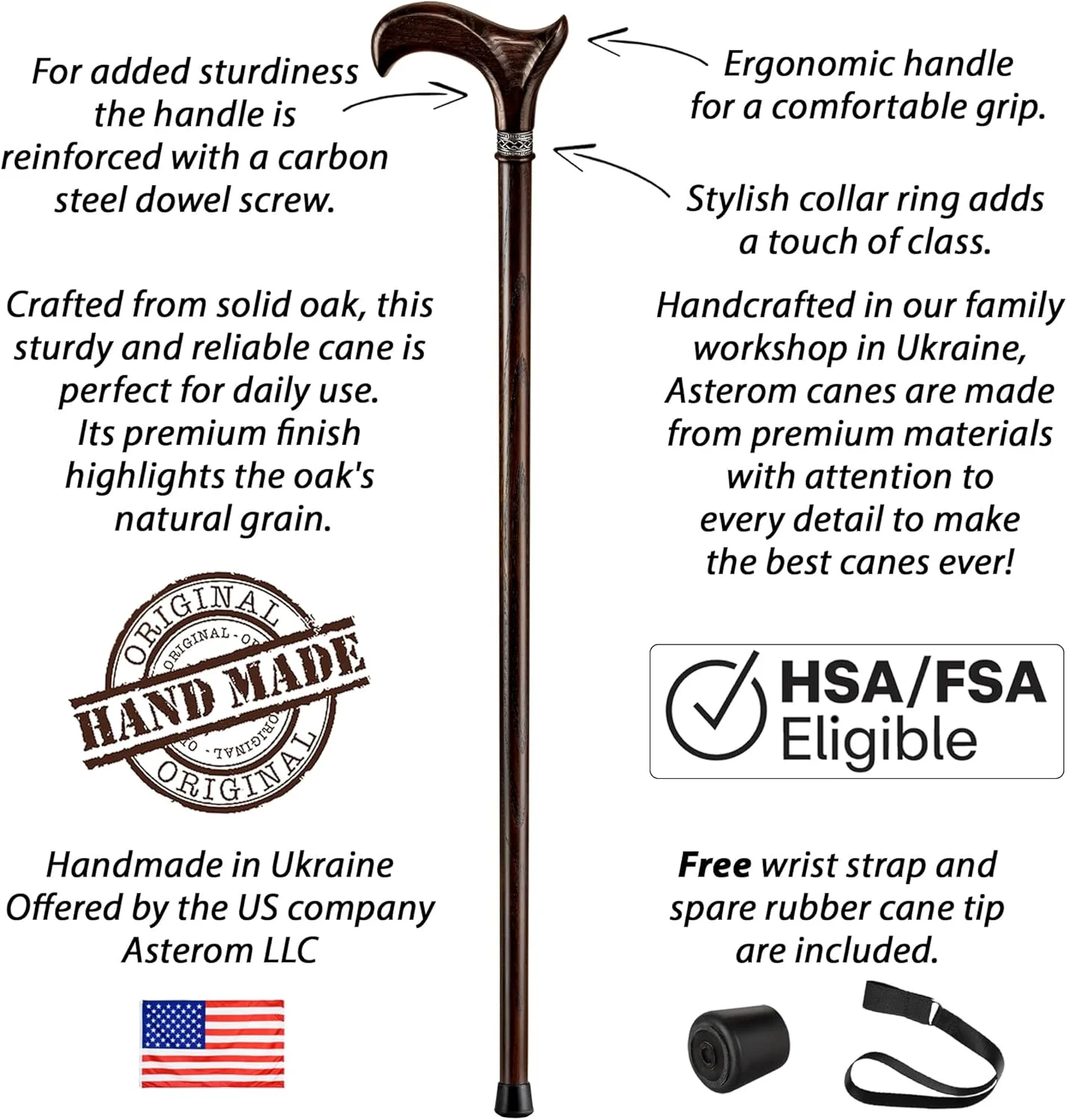 عصای پیاده روی آستروم - دست ساز، ارگونومیک، چوبی - عصا برای مردان، عصا برای زنان - عصاهای پیاده روی برای سالمندان، منحصر به فرد، چوب عصای پیاده روی آستروم - دست ساز، ارگونومیک، چوبی - عصا برای مردان، عصا برای زنان - عصاهای پیاده روی برای سالمندان، منحصر به فرد، چوب