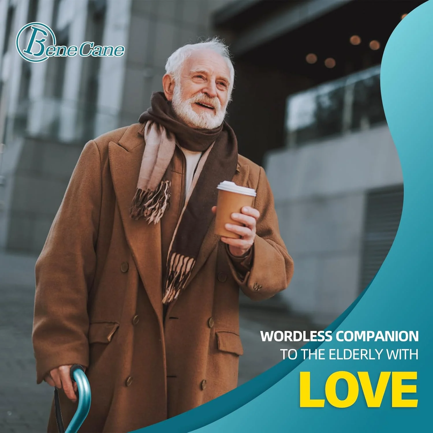 عصای پیاده روی BeneCane، عصای قابل تنظیم با دسته نرم و بالشتکی برای مردان و زنان، سبک وزن، راحت، با پایه ثبات بیشتر، کمک حرکتی برای مردان، زنان و سالمندان