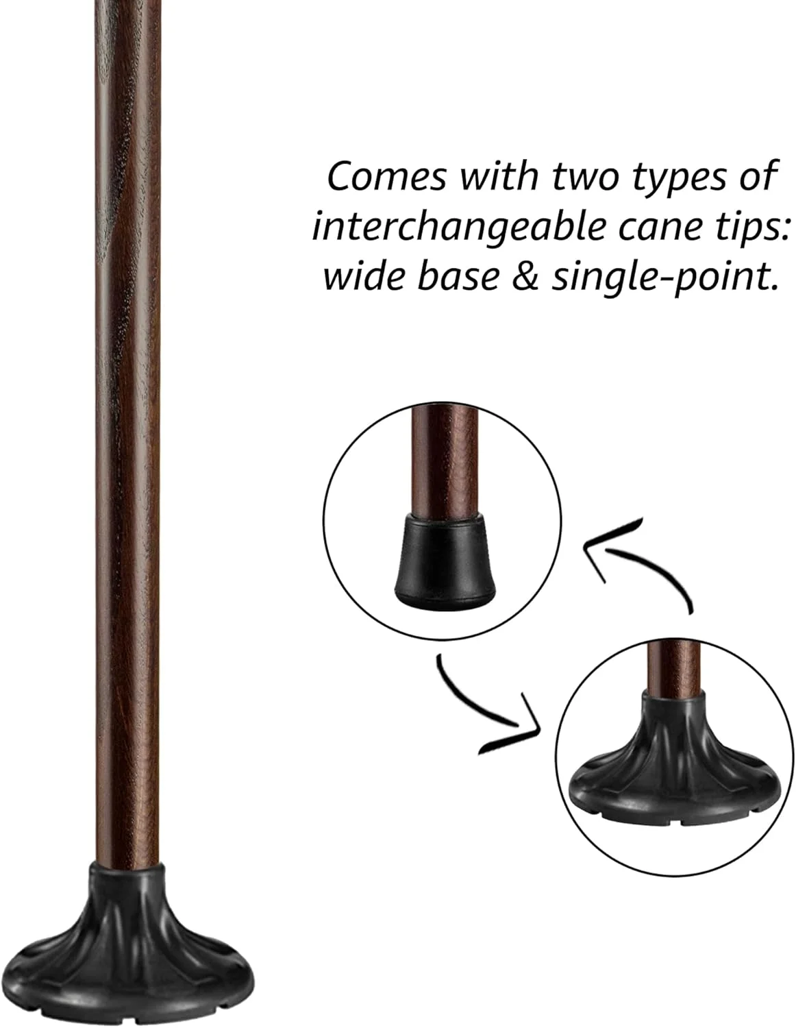 عصای چوبی ارگونومیک دست ساز Asterom برای مردان و زنان - عصای چوبی شیک بلوط مردانه - عصای پیاده روی مد روز