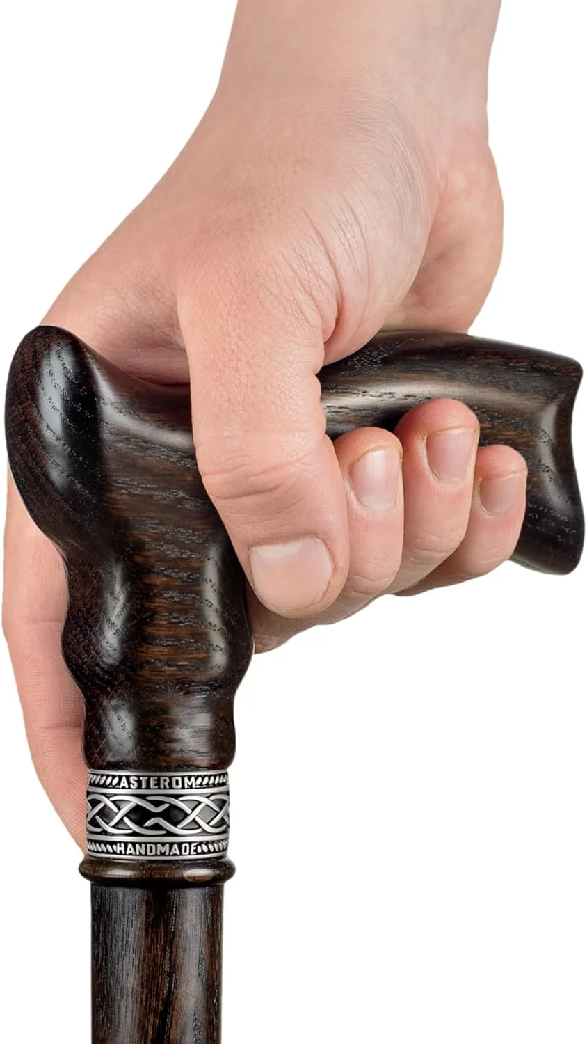 عصای پیاده روی فوق العاده بلند Asterom برای مردان و زنان قد بلند - عصاهای چوبی ارگونومیک، عصای پیاده روی شیک - 39 اینچ عصای پیاده روی فوق العاده بلند Asterom برای مردان و زنان قد بلند - عصاهای چوبی ارگونومیک، عصای پیاده روی شیک - 39 اینچ