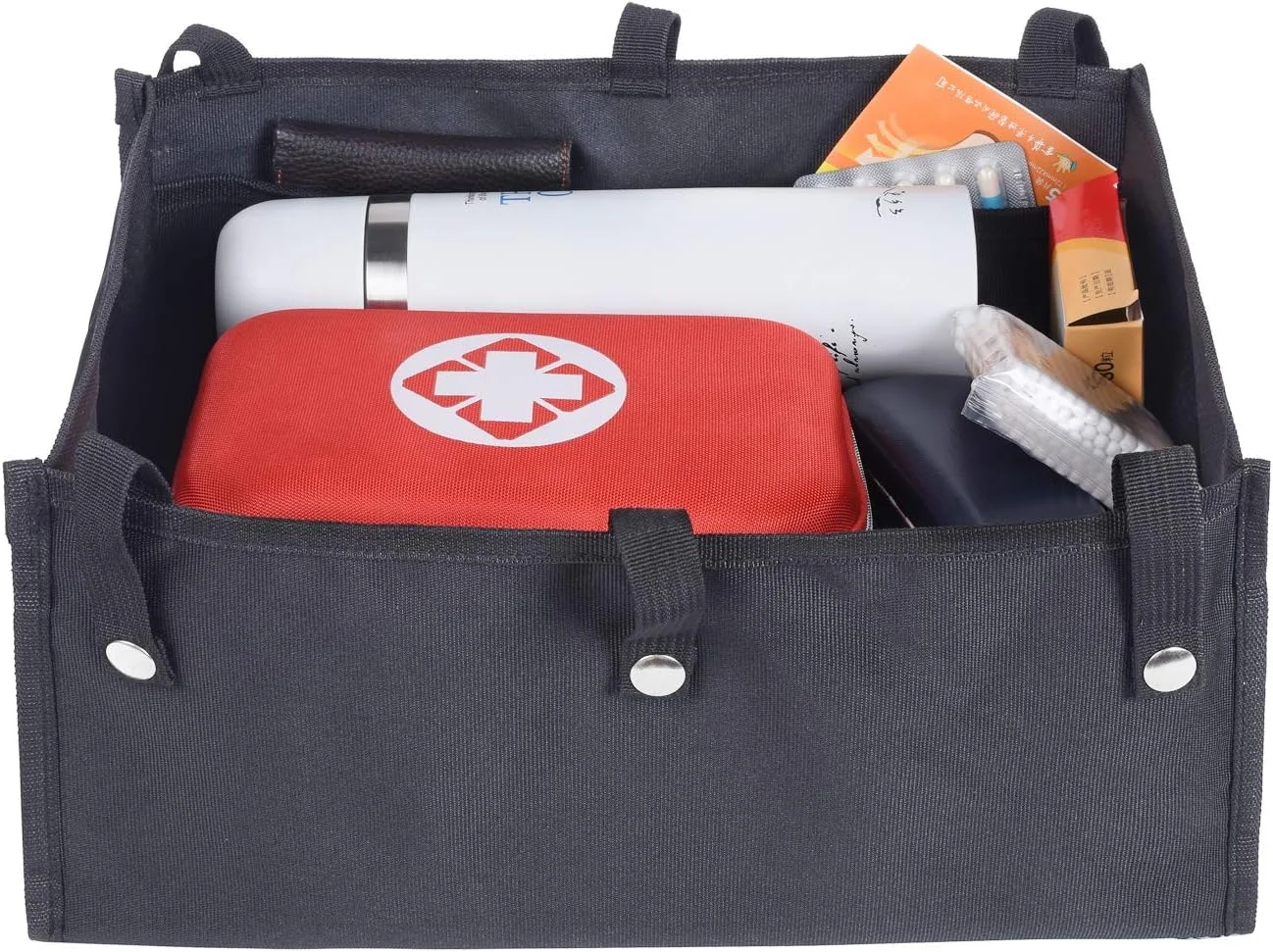 کیف بزرگ زیر نشیمنگاه واکر AROUY مناسب برای رولیتور چهار چرخ، کیف حمل و سازمان دهنده لوازم جانبی واکر برای سالمندان (مشکی، بزرگ)