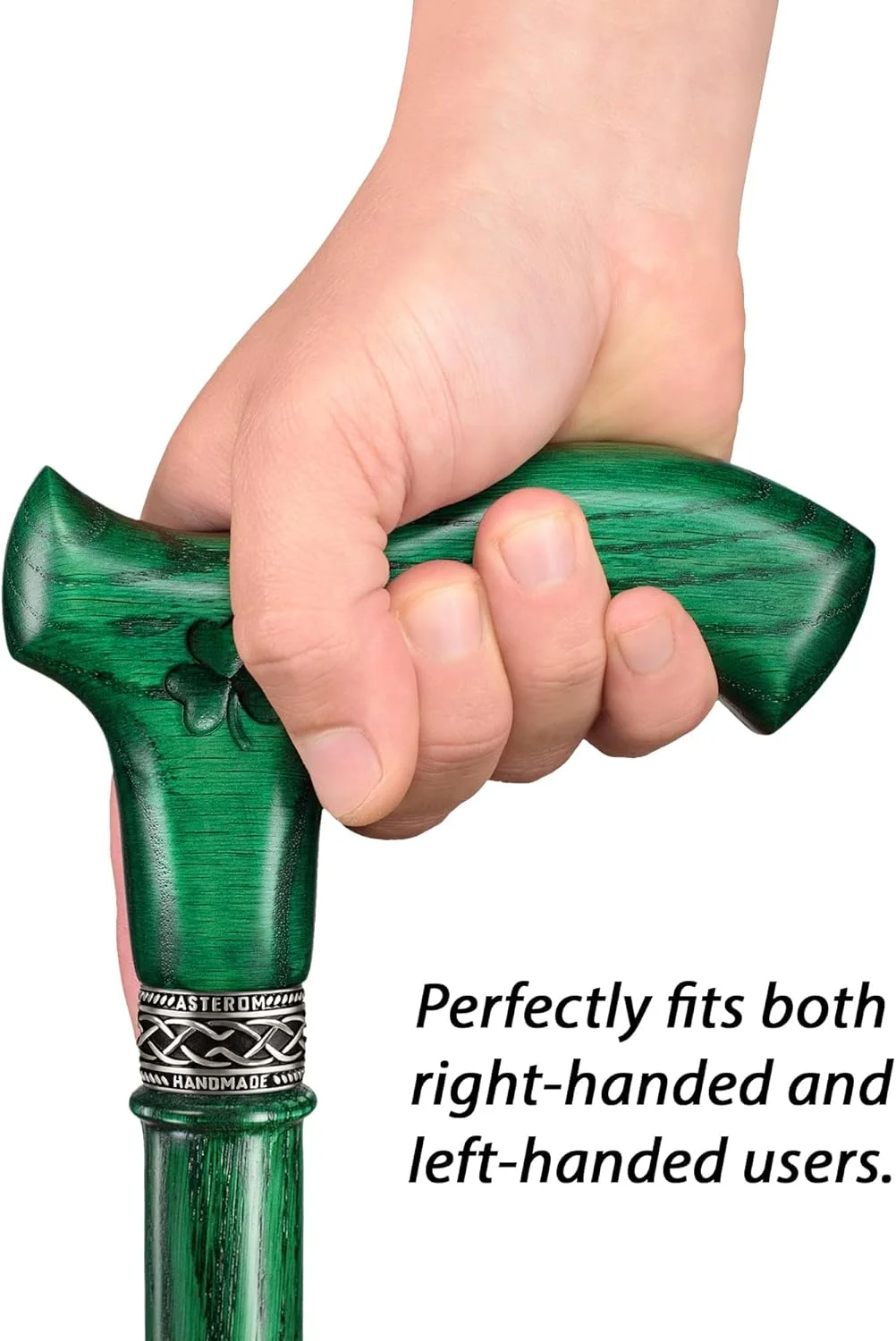 عصای پیاده روی ایرلندی Asterom برای مردان و زنان - دست ساز، ارگونومیک، چوبی - عصای پیاده روی ایرلندی، شبدر، عصاهای پیاده روی سبز - 36 اینچ عصای پیاده روی ایرلندی Asterom برای مردان و زنان - دست ساز، ارگونومیک، چوبی - عصای پیاده روی ایرلندی، شبدر، عصاهای پیاده روی سبز - 36 اینچ