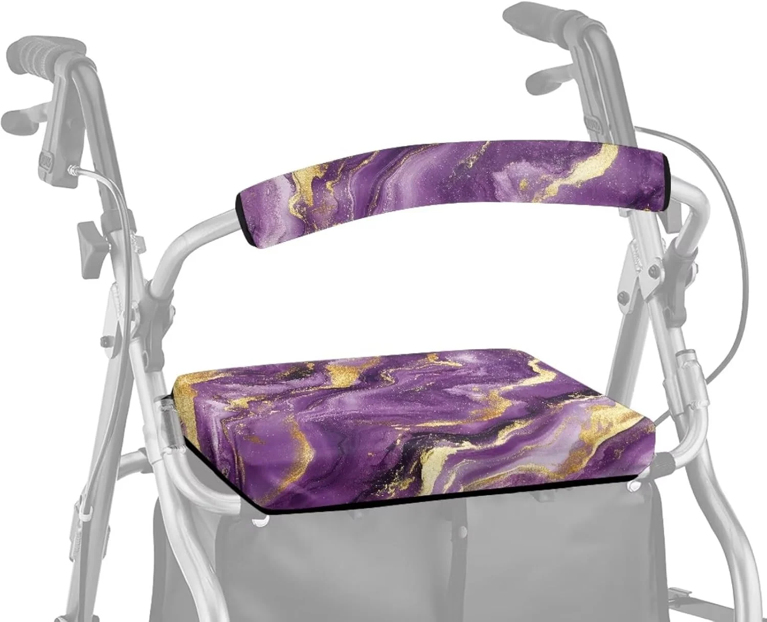 واکر رولیتور طرح سنگ مرمر طلایی ASQVTIFE با روکش محافظ صندلی و لوازم جانبی واکر تاشو با صندلی راحت و روکش پشتی قابل جابجایی و شستشو واکر رولیتور طرح سنگ مرمر طلایی ASQVTIFE با روکش محافظ صندلی و لوازم جانبی واکر تاشو با صندلی راحت و روکش پشتی قابل جابجایی و شستشو