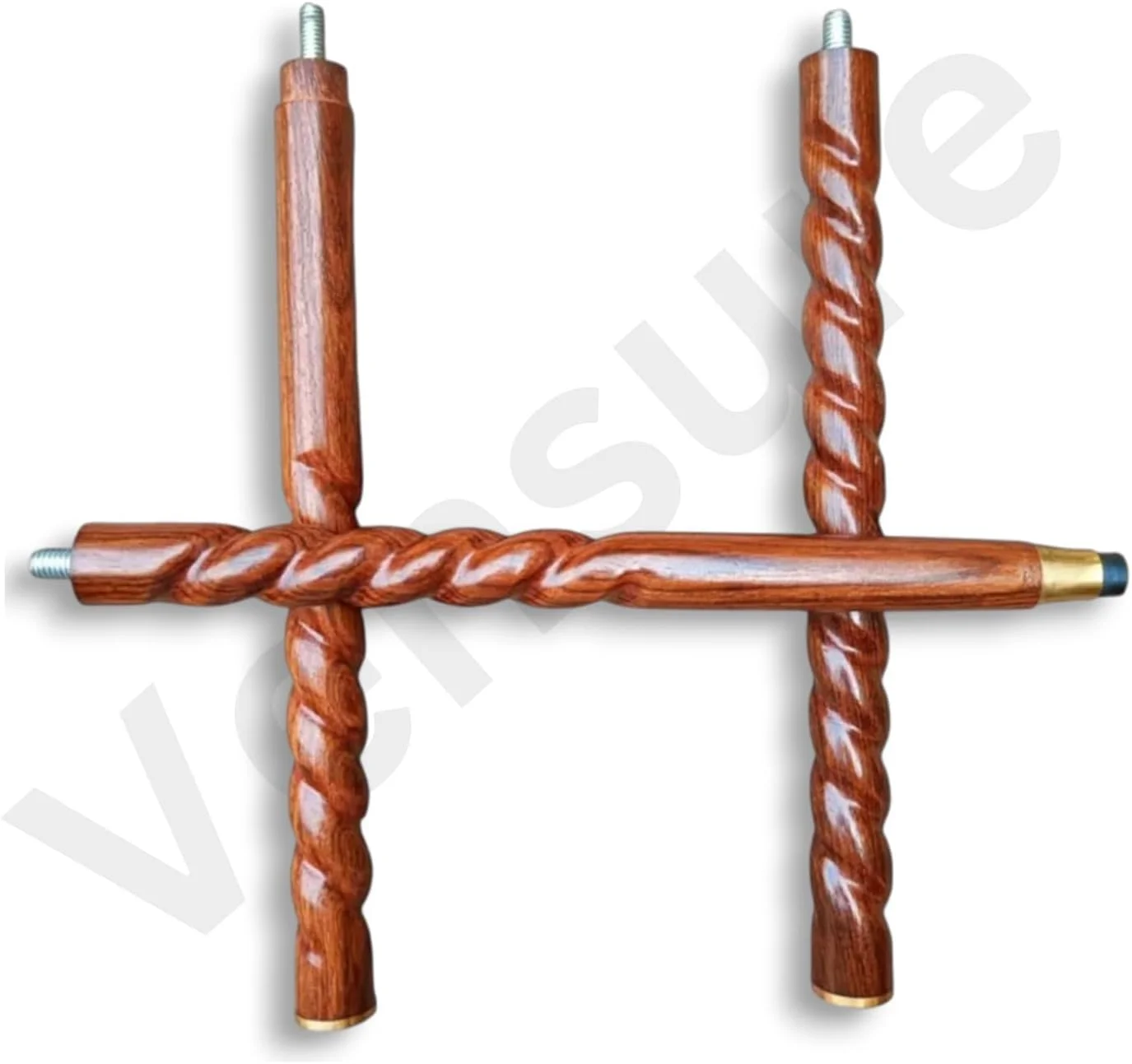 عصای پیاده روی چوبی قهوه ای مارپیچ عتیقه با دسته طوطی برنجی طرح دار، عصای چوبی برای هدیه مردان و زنان