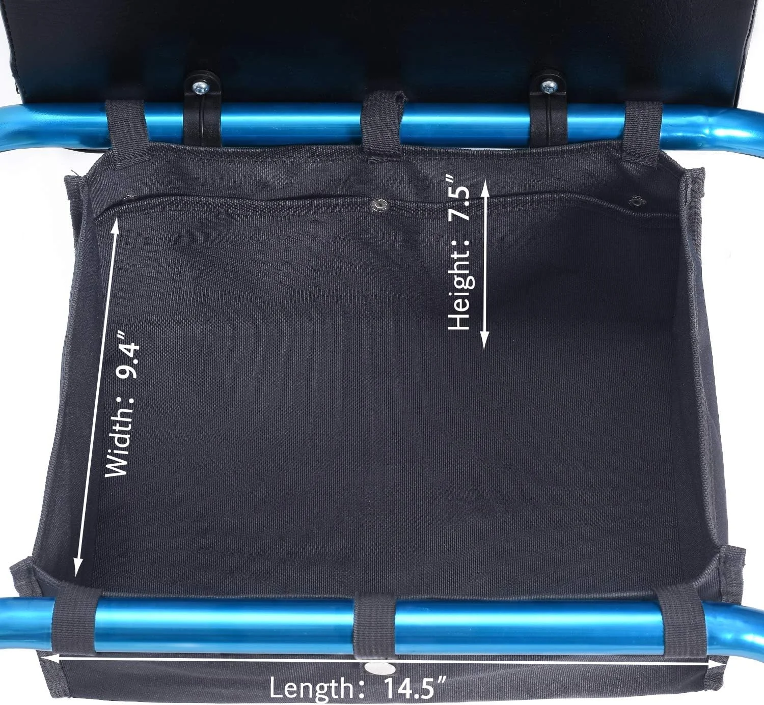 کیف بزرگ زیر نشیمنگاه واکر AROUY مناسب برای رولیتور چهار چرخ، کیف حمل و سازمان دهنده لوازم جانبی واکر برای سالمندان (مشکی، بزرگ)