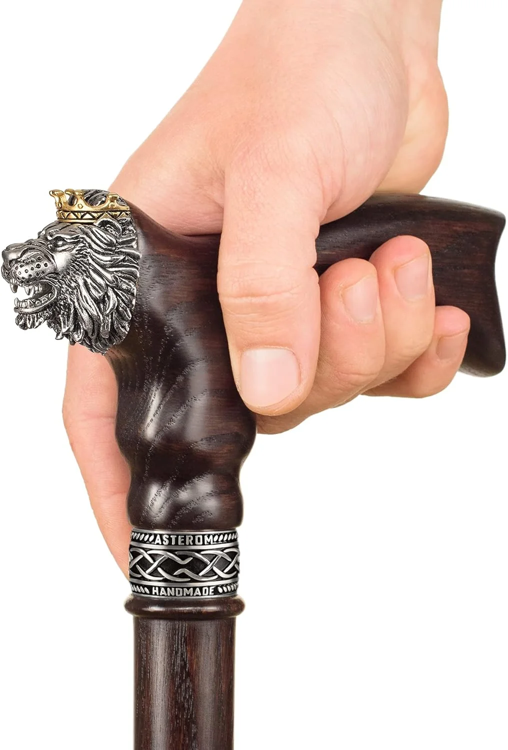 عصای پیاده روی آستروم - عصای شیر دست ساز - عصاهای پیاده روی برای مردان و زنان - عصای چوبی، منحصر به فرد، عصا برای مردان، سالمندان