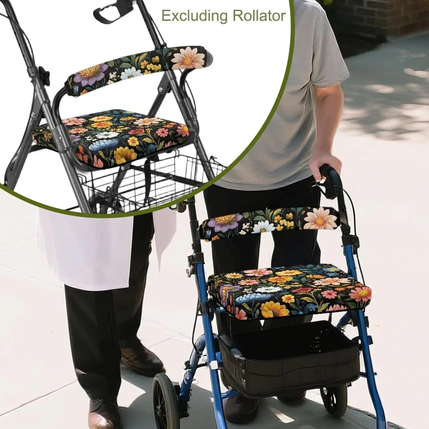 روکش صندلی واکر ASQVTIFE طرح لوتوس هیپی مناسب بانوان، لوازم جانبی واکر رولیتور، روکش گرد و غبار قابل شستشو برای سالمندان، ست لوازم جانبی صندلی واکر تزئینی برای سالمندان دارای روکش صندلی روکش صندلی واکر ASQVTIFE طرح لوتوس هیپی مناسب بانوان، لوازم جانبی واکر رولیتور، روکش گرد و غبار قابل شستشو برای سالمندان، ست لوازم جانبی صندلی واکر تزئینی برای سالمندان دارای روکش صندلی