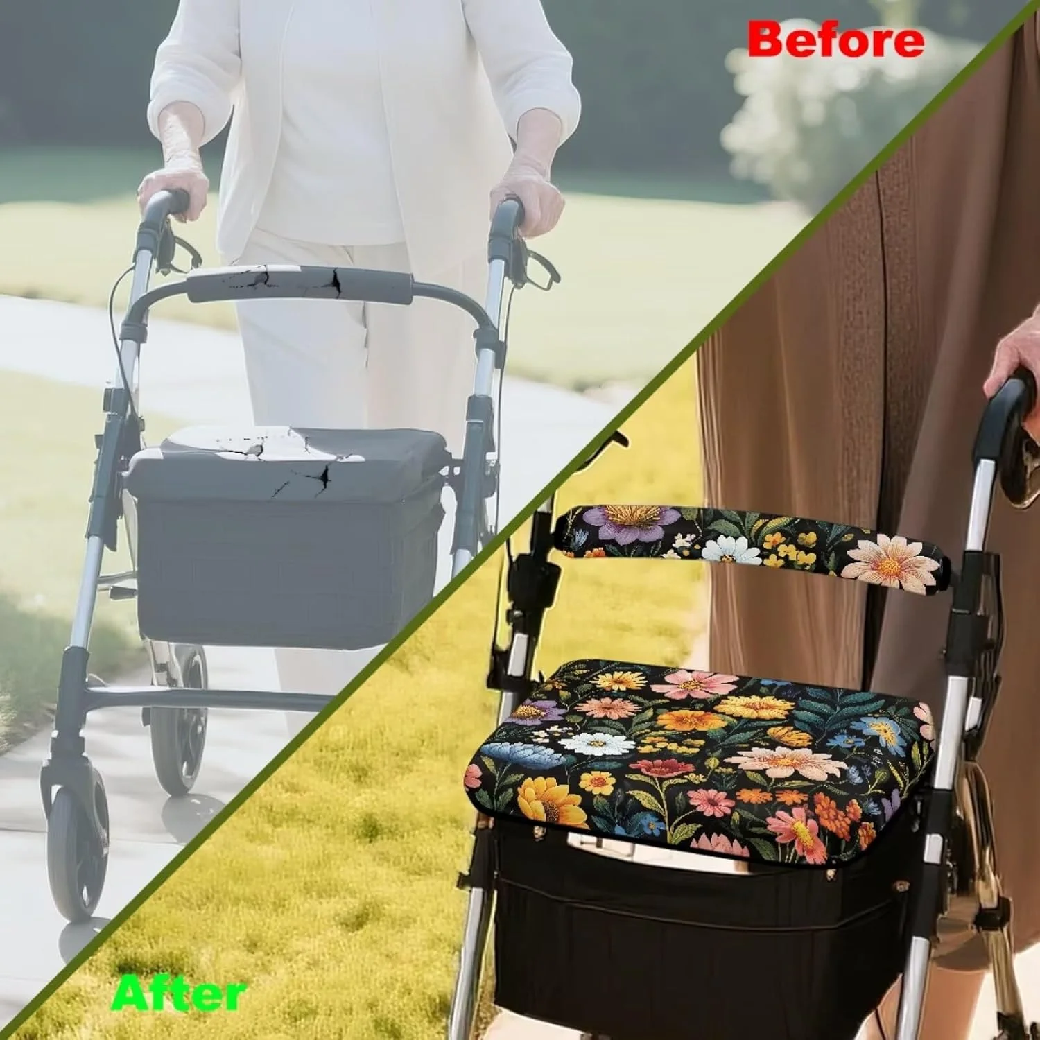 روکش صندلی واکر ASQVTIFE طرح لوتوس هیپی مناسب بانوان، لوازم جانبی واکر رولیتور، روکش گرد و غبار قابل شستشو برای سالمندان، ست لوازم جانبی صندلی واکر تزئینی برای سالمندان دارای روکش صندلی روکش صندلی واکر ASQVTIFE طرح لوتوس هیپی مناسب بانوان، لوازم جانبی واکر رولیتور، روکش گرد و غبار قابل شستشو برای سالمندان، ست لوازم جانبی صندلی واکر تزئینی برای سالمندان دارای روکش صندلی