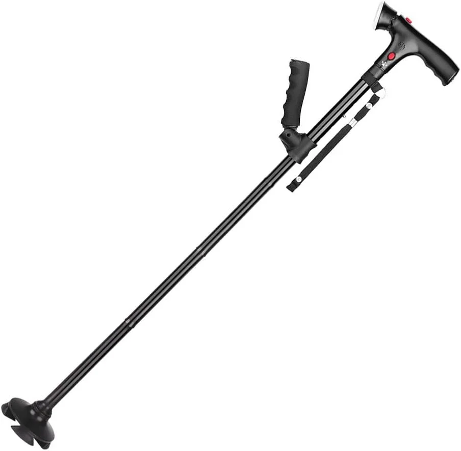 عصای تلسکوپی تاشو Artibetter با چراغ LED، عصای پیاده روی تاشو و قابل تنظیم با زنگ هشدار، هدیه ای برای پدران و مادران سالمند عصای تلسکوپی تاشو Artibetter با چراغ LED، عصای پیاده روی تاشو و قابل تنظیم با زنگ هشدار، هدیه ای برای پدران و مادران سالمند