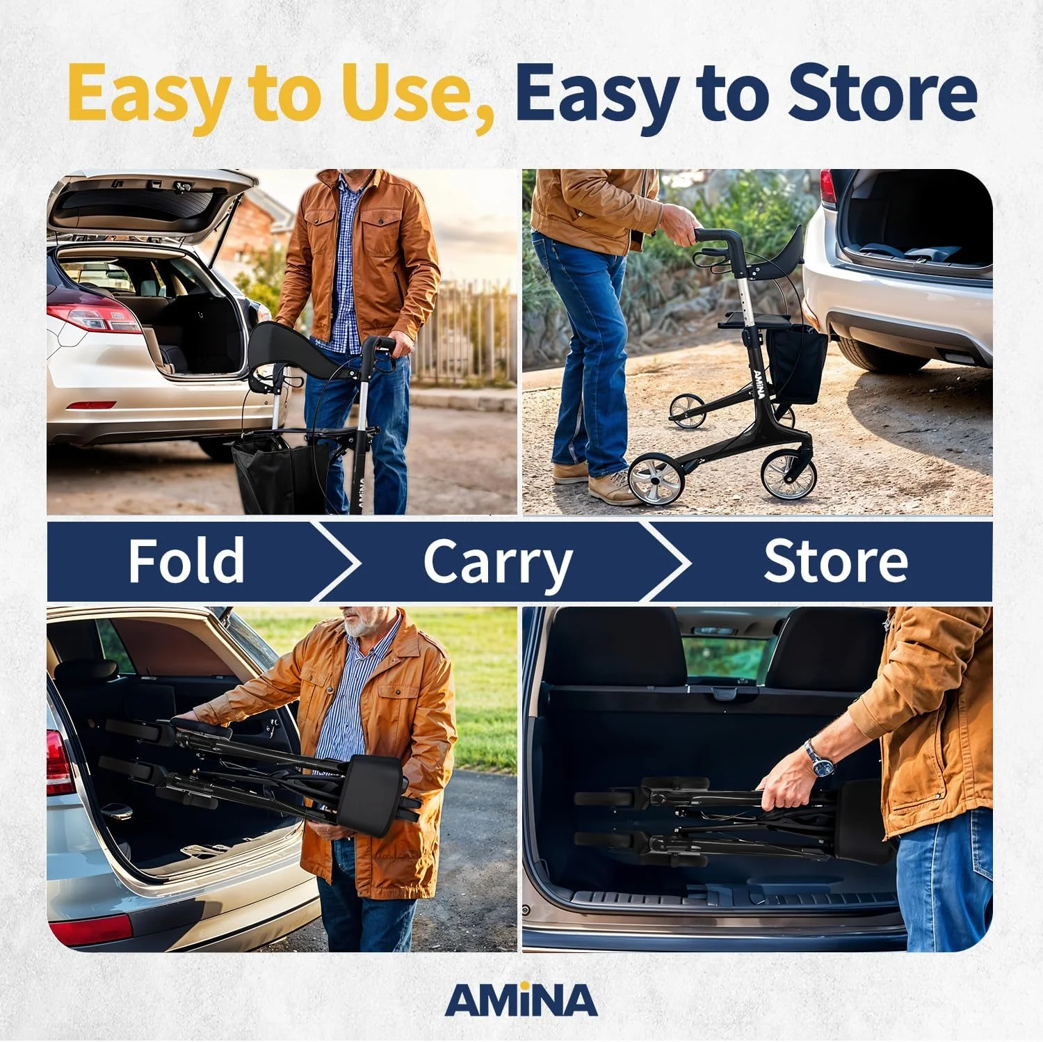 رولیتور واکر فیبر کربنی سبک وزن AMiNA با صندلی، ظرفیت 200 کیلوگرم، طراحی تاشو و سبد جداشدنی - وسیله کمک حرکتی شیک و بادوام (مشکی) رولیتور واکر فیبر کربنی سبک وزن AMiNA با صندلی، ظرفیت 200 کیلوگرم، طراحی تاشو و سبد جداشدنی - وسیله کمک حرکتی شیک و بادوام (مشکی)
