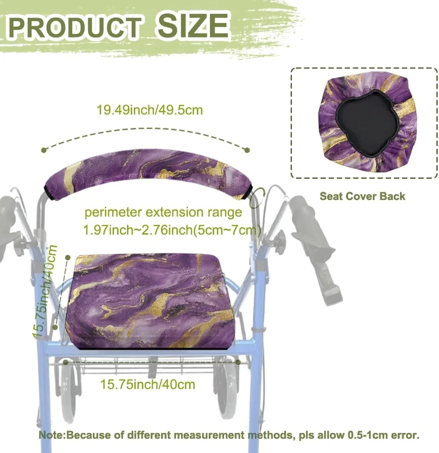 واکر رولیتور طرح سنگ مرمر طلایی ASQVTIFE با روکش محافظ صندلی و لوازم جانبی واکر تاشو با صندلی راحت و روکش پشتی قابل جابجایی و شستشو واکر رولیتور طرح سنگ مرمر طلایی ASQVTIFE با روکش محافظ صندلی و لوازم جانبی واکر تاشو با صندلی راحت و روکش پشتی قابل جابجایی و شستشو