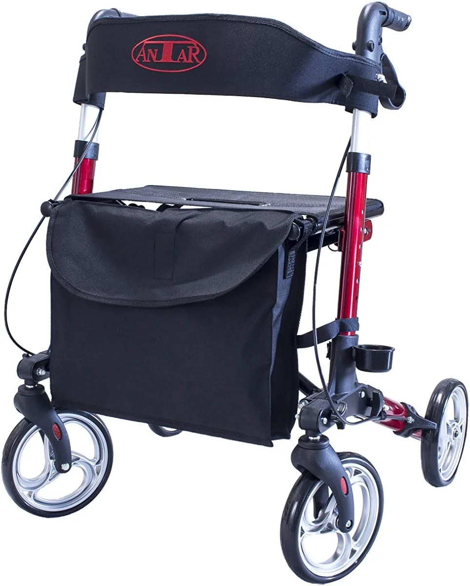 رولیتور تاشو آلومینیومی آنتار مدل AT51006R وزن 8 کیلوگرم، قرمز رولیتور تاشو آلومینیومی آنتار مدل AT51006R وزن 8 کیلوگرم، قرمز