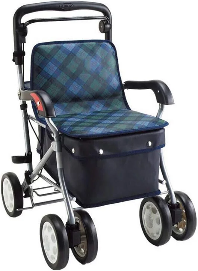 واکر سالمندان، واکر آلومینیومی 4 چرخ رولیتور با سبد خرید، قاب پیاده روی تاشو برای کمک به تحرک سالمندان، واکر چرخ دار با قابلیت تنظیم ارتفاع برای فضای باز (B) واکر سالمندان، واکر آلومینیومی 4 چرخ رولیتور با سبد خرید، قاب پیاده روی تاشو برای کمک به تحرک سالمندان، واکر چرخ دار با قابلیت تنظیم ارتفاع برای فضای باز (B)