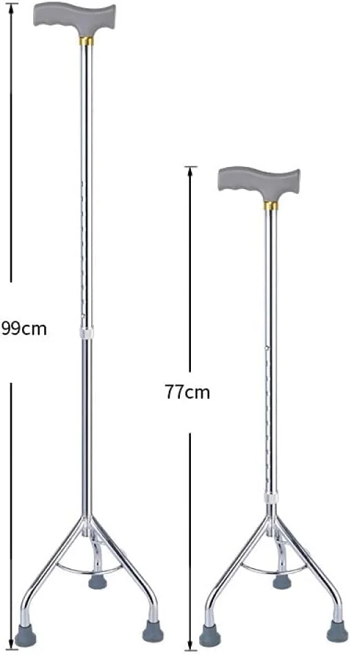 عصای سه پایه AKM، استیل ضد زنگ، سبک و مقاوم، کمک حرکتی با قابلیت تنظیم ارتفاع برای افراد مسن، سالمندان و معلولان