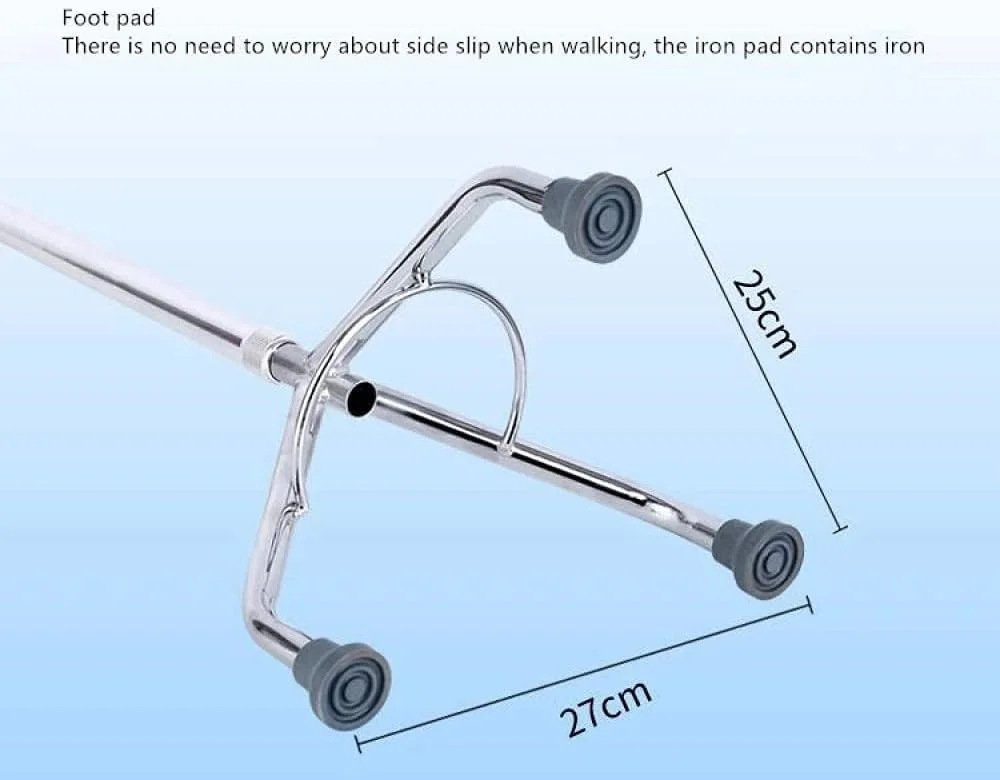 عصای سه پایه AKM، استیل ضد زنگ، سبک و مقاوم، کمک حرکتی با قابلیت تنظیم ارتفاع برای افراد مسن، سالمندان و معلولان