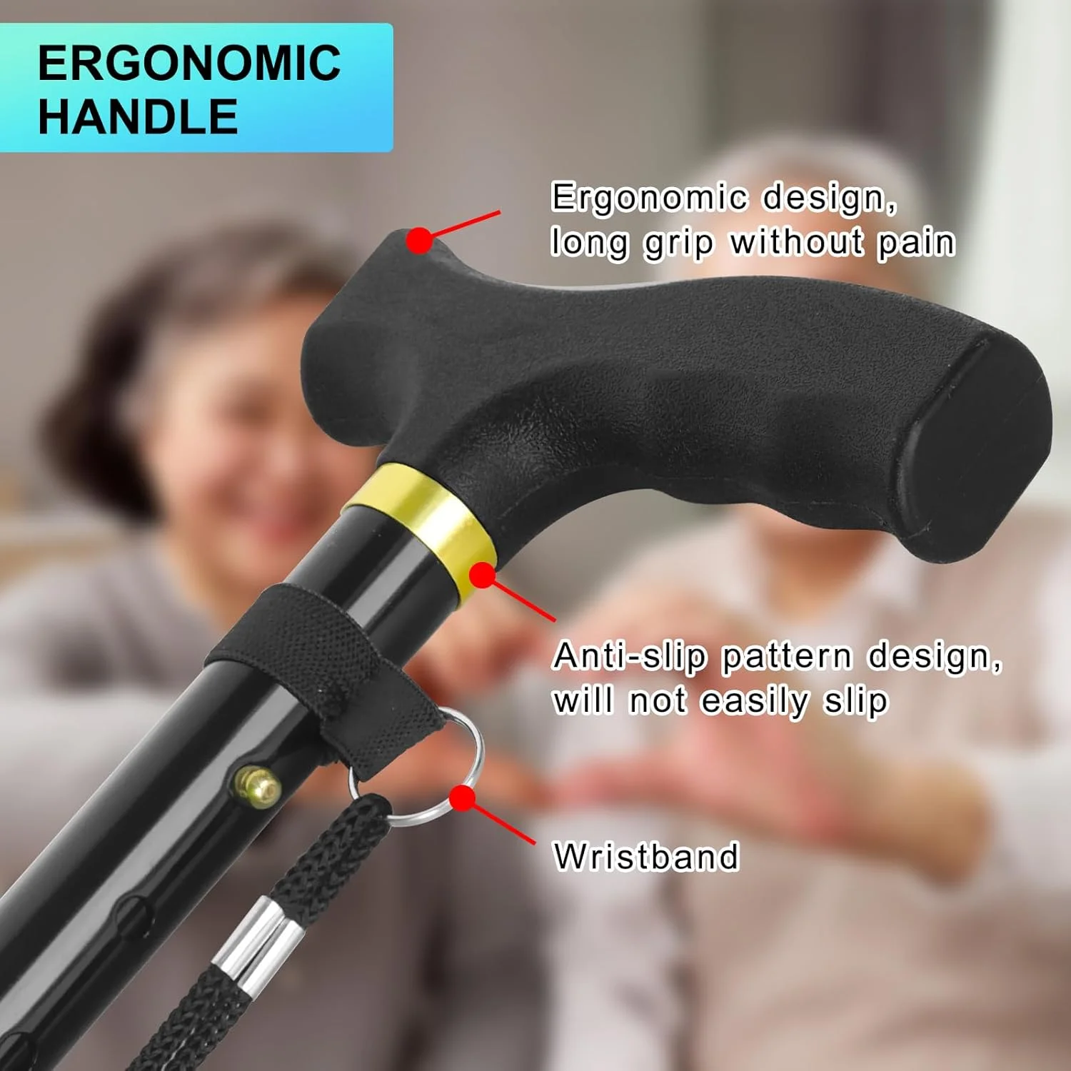 عصای تاشو Akeoil، چوب دستی پیاده روی با ارتفاع قابل تنظیم، عصا برای مردان، زنان و سالمندان، وسایل کمکی برای افراد با تحرک محدود (مشکی) عصای تاشو Akeoil، چوب دستی پیاده روی با ارتفاع قابل تنظیم، عصا برای مردان، زنان و سالمندان، وسایل کمکی برای افراد با تحرک محدود (مشکی)